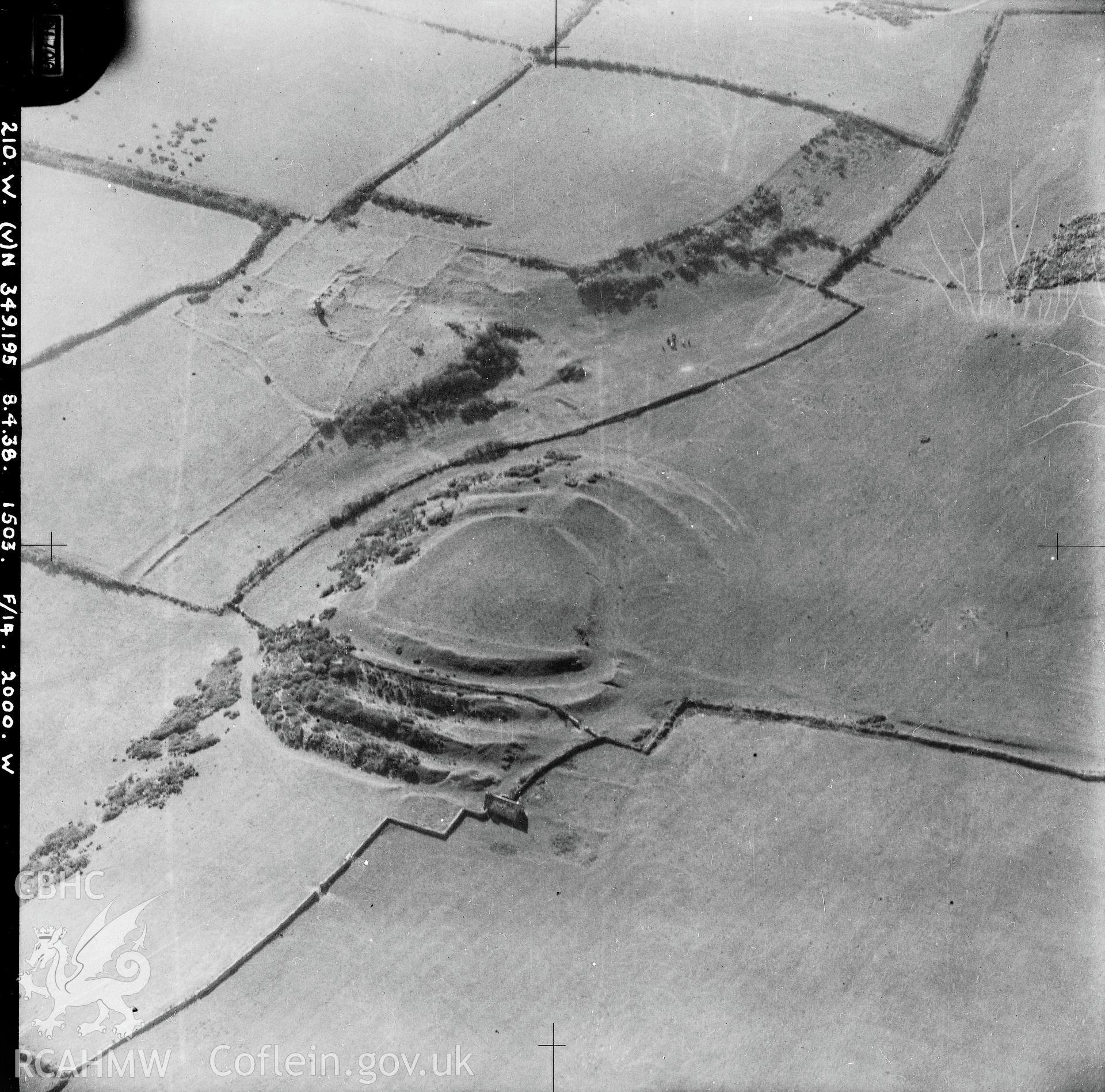 Black and white aerial photograph showing West Ford Camp, taken by the Royal Air Force , 1938.