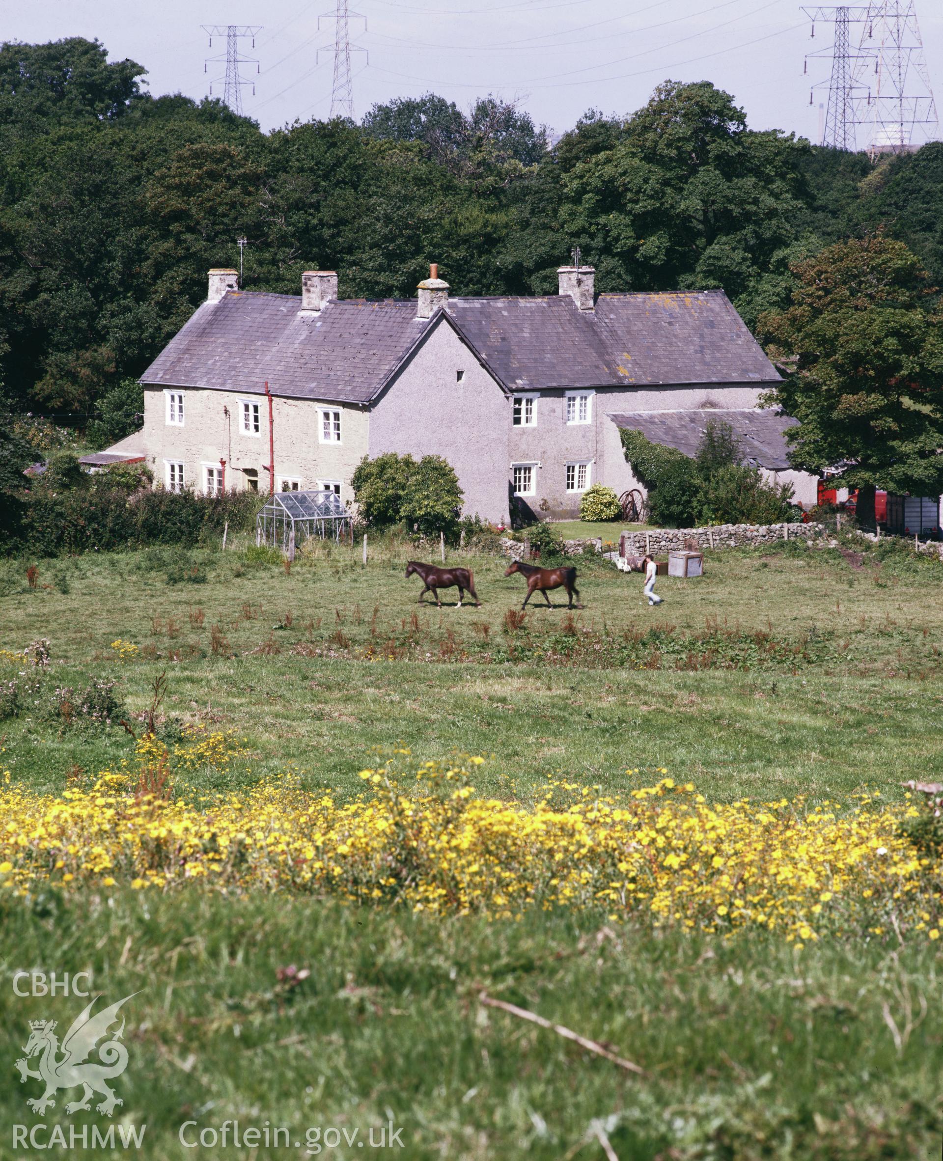 RCAHMW colour transparency of an exterior view of Plas Llanmihangel, Llandow.