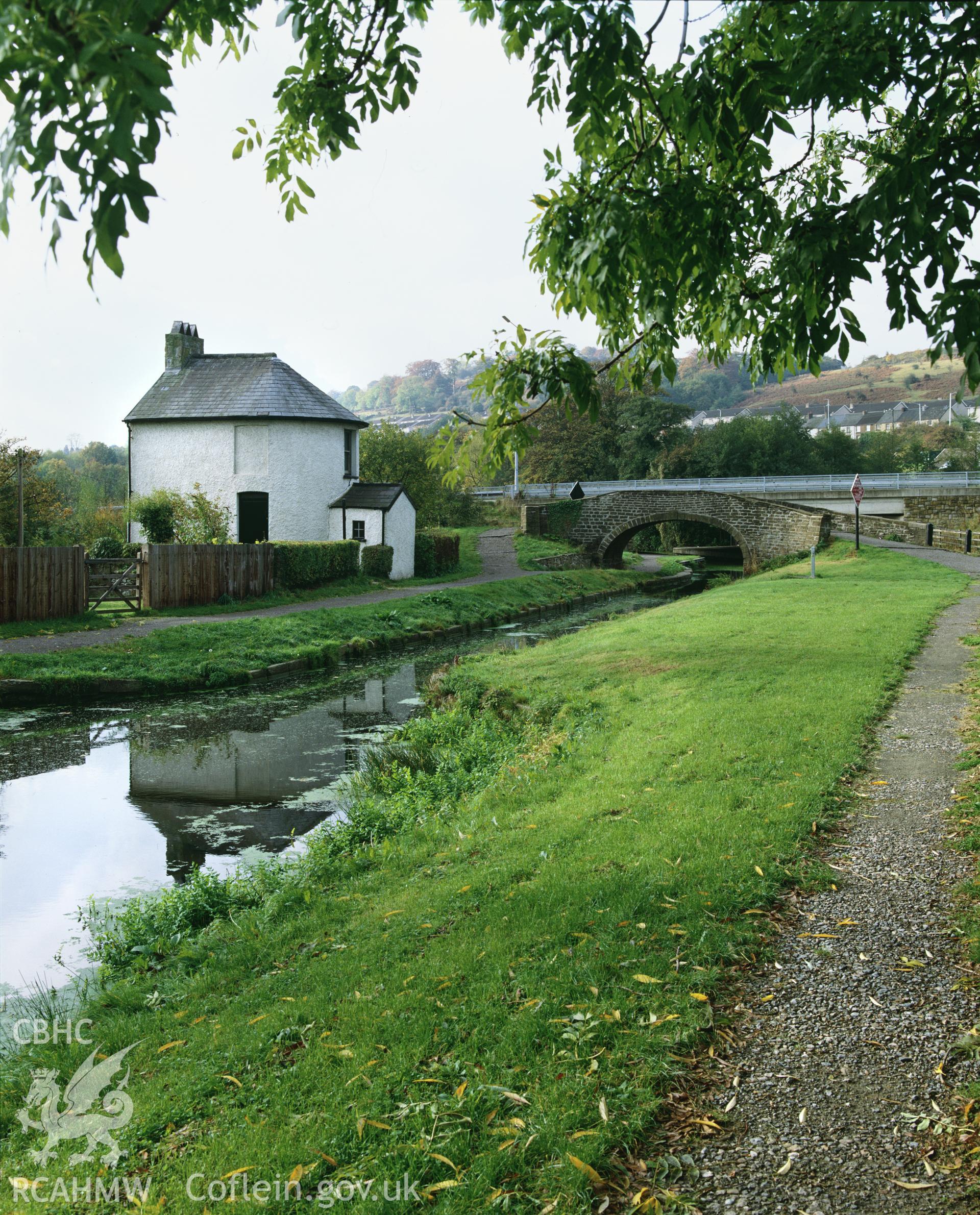 RCAHMW colour transparency showing Junction Bridge at Pontymoile.