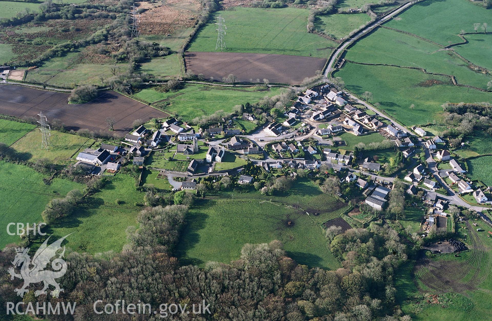 RCAHMW colour slide oblique aerial photograph of coal workings near Jeffreyston, taken by T.G.Driver 2002