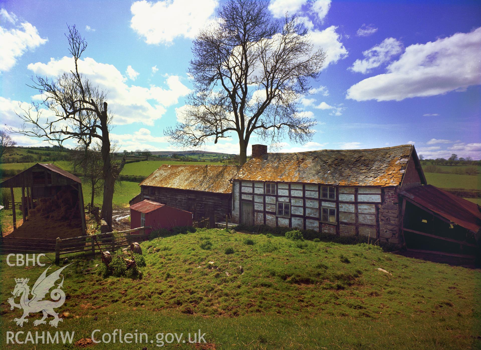 RCAHMW colour transparency showing view of Garnedd, Llanwyddelan