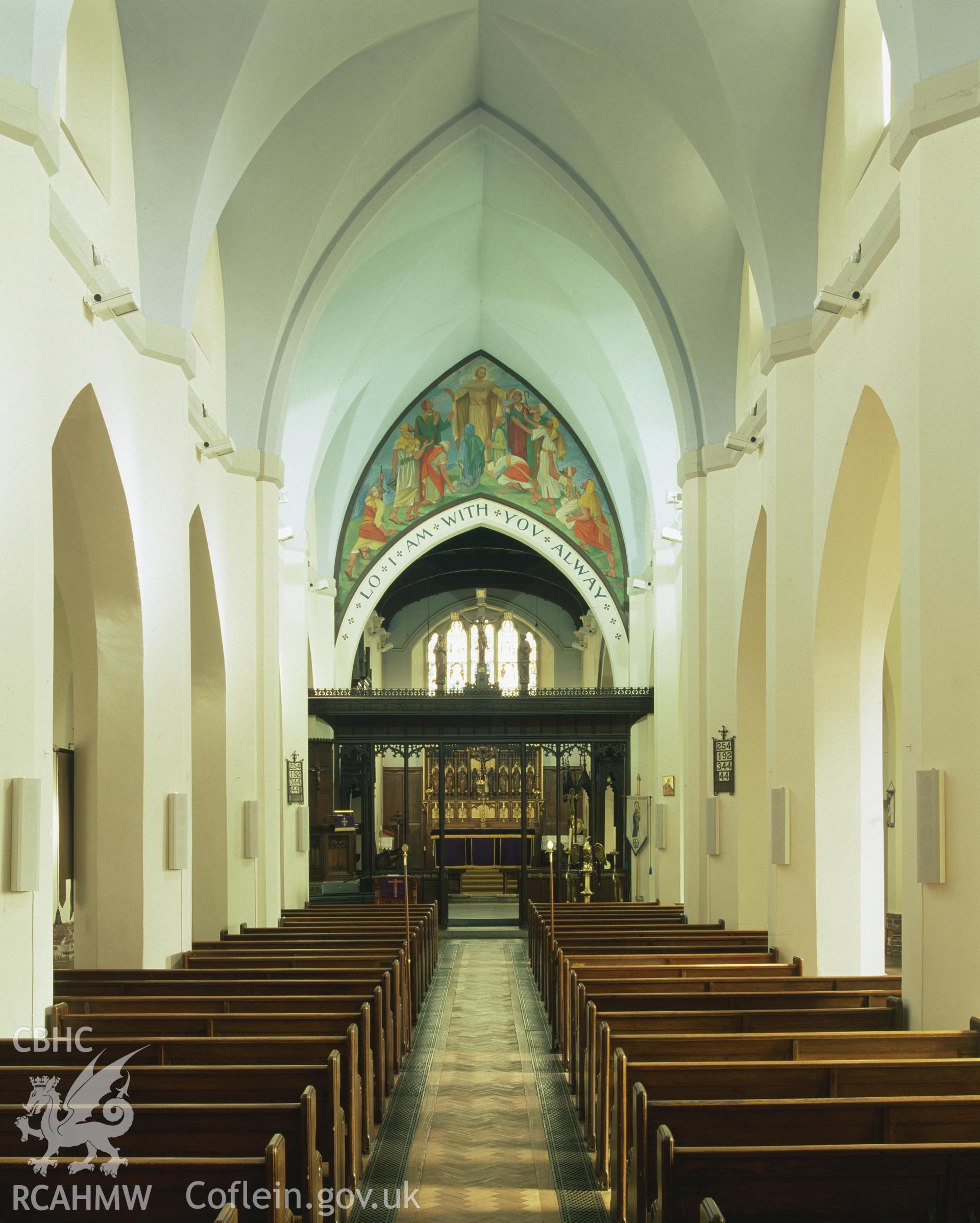 RCAHMW colour transparency showing interior view of St Katherines Church, Milford Haven.