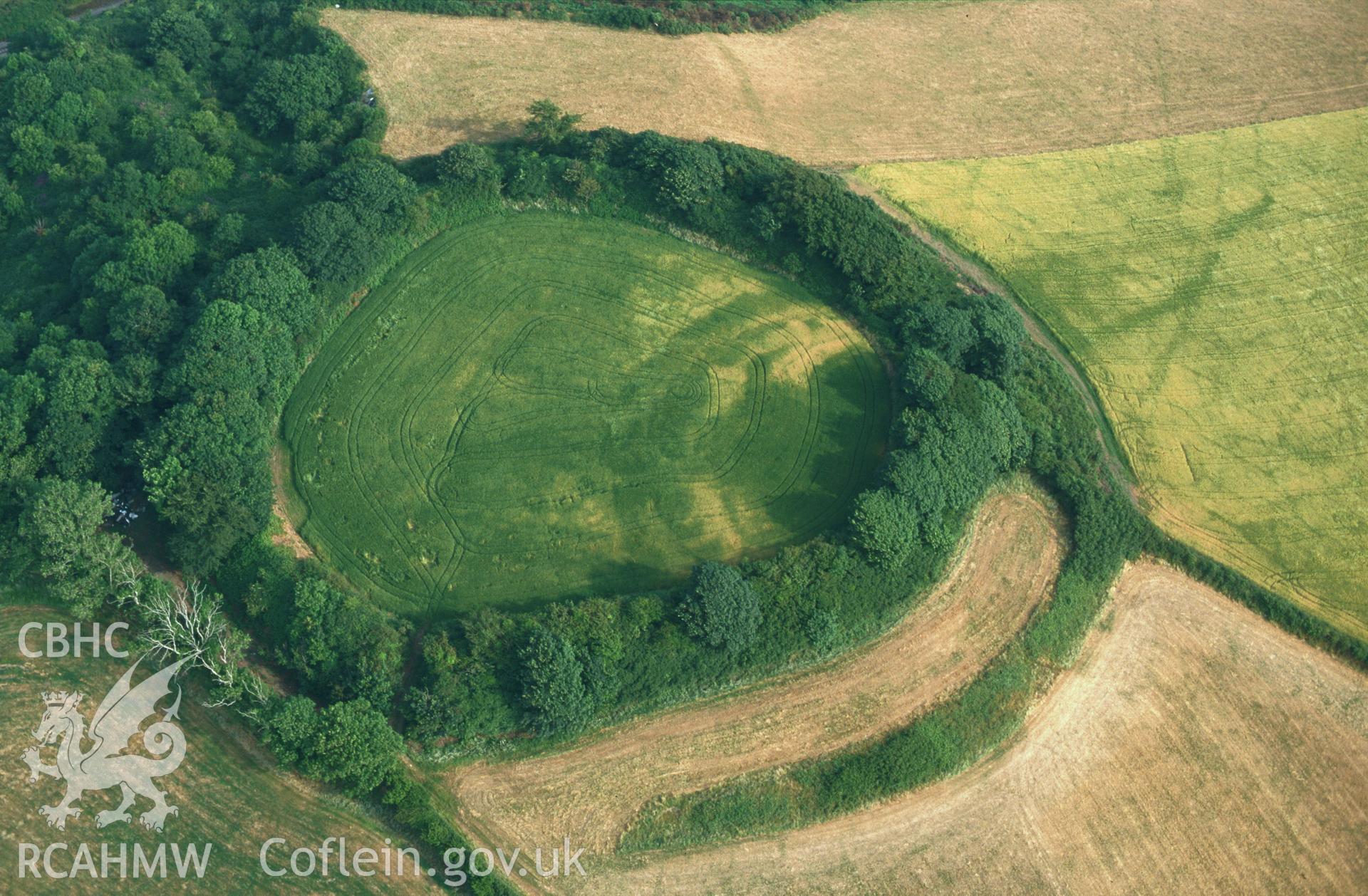 RCAHMW colour slide aerial photograph of Rudbaxton Rath. Taken by C R Musson on 08/07/1995