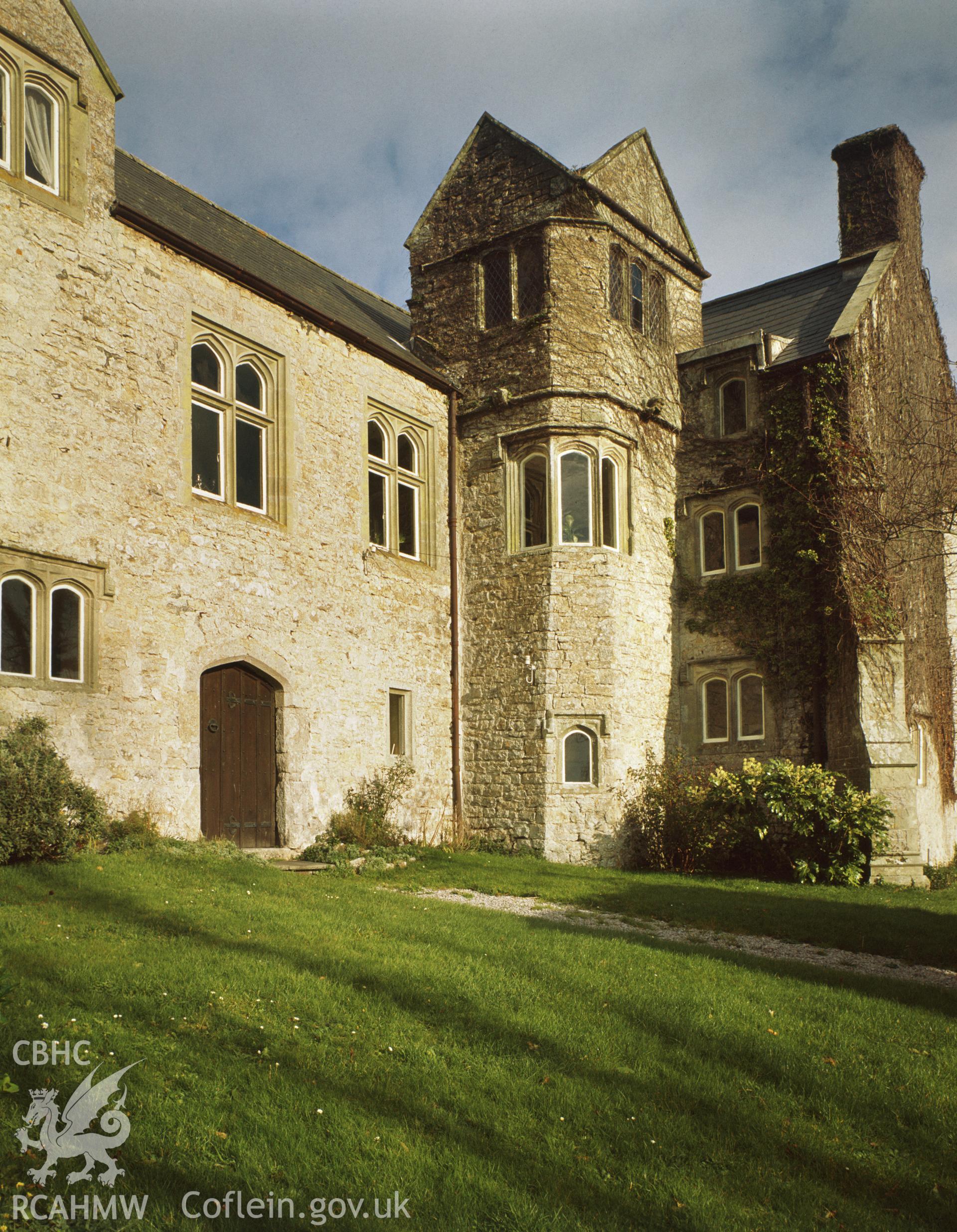 RCAHMW colour transparency showing exterior view of Plas Llanmihangel, Llandow