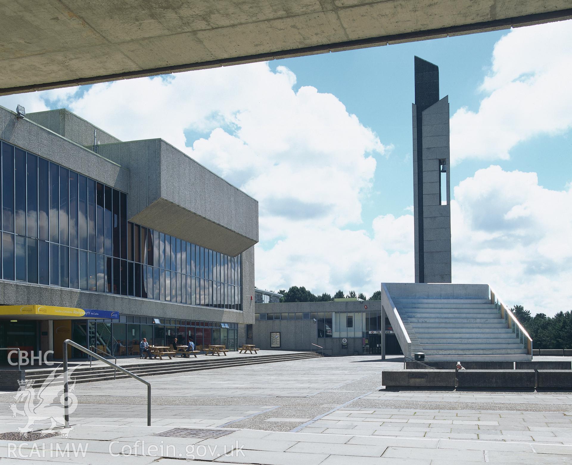 RCAHMW colour transparency showing view of Arts Centre, Aberystwyth