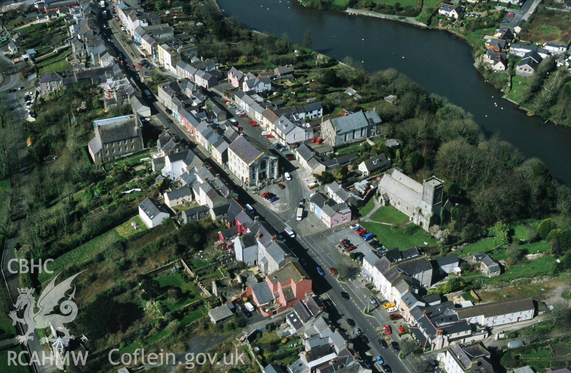 RCAHMW colour slide oblique aerial photograph of Pembroke, taken by T.G.Driver 2002