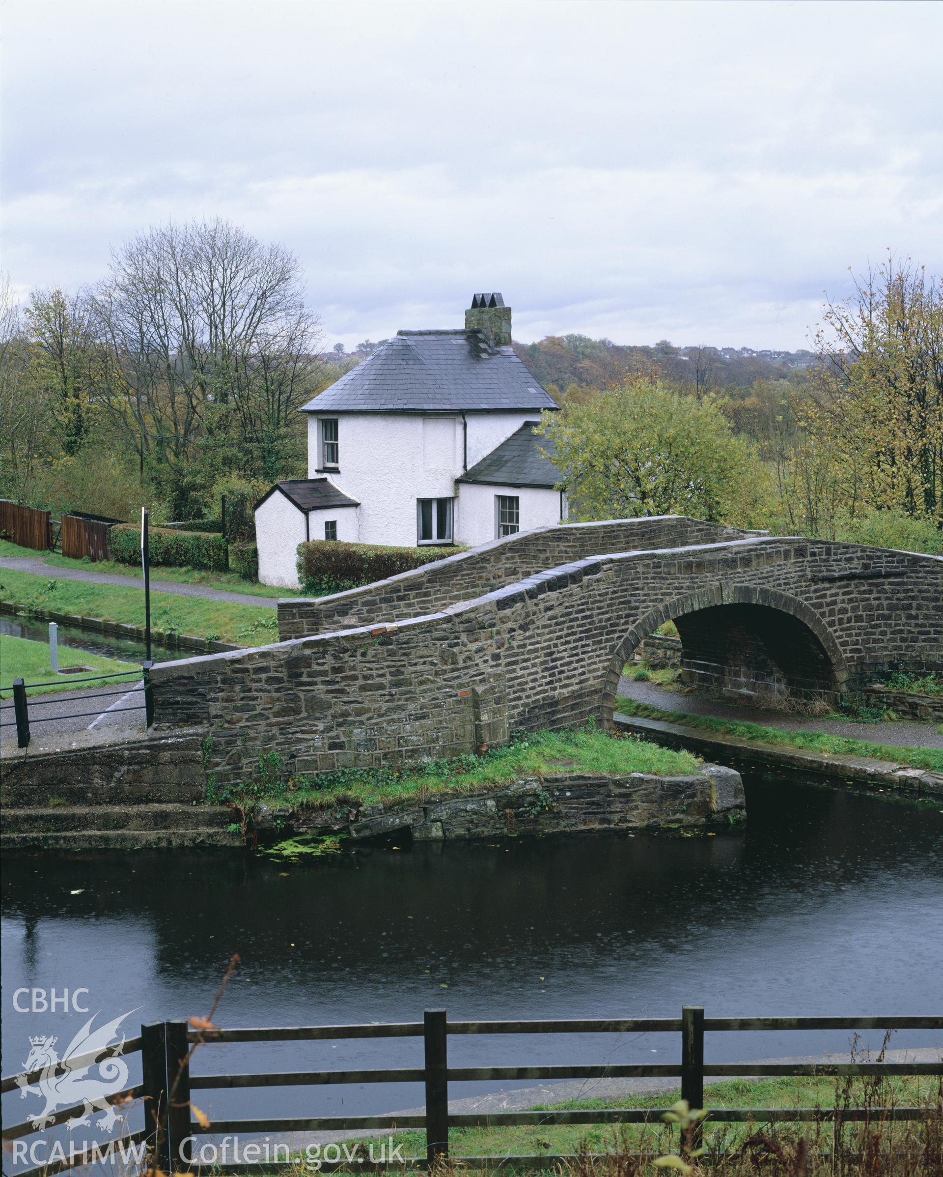 RCAHMW colour transparency showing Junction Bridge at Pontymoile.