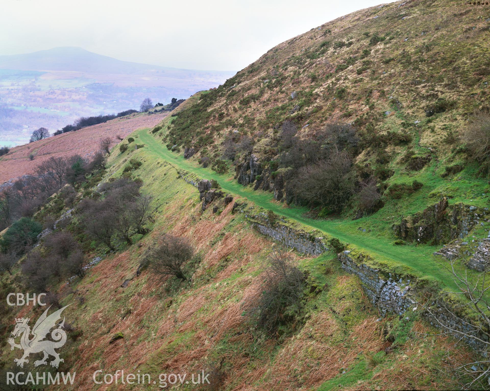 RCAHMW colour transparency showing landscape view of Hills Tramway