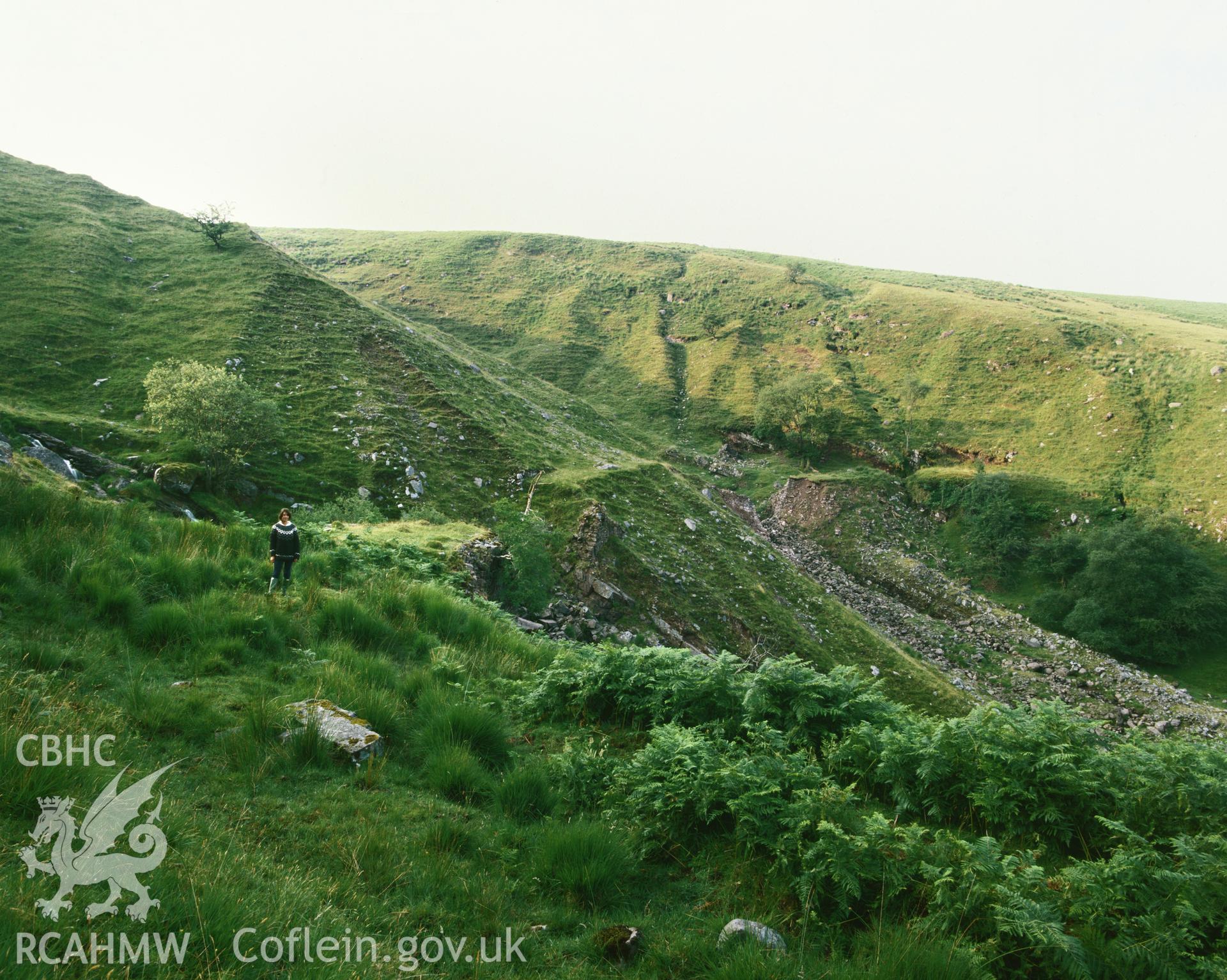 RCAHMW colour transparency showing section of Brecon Forest Tramway