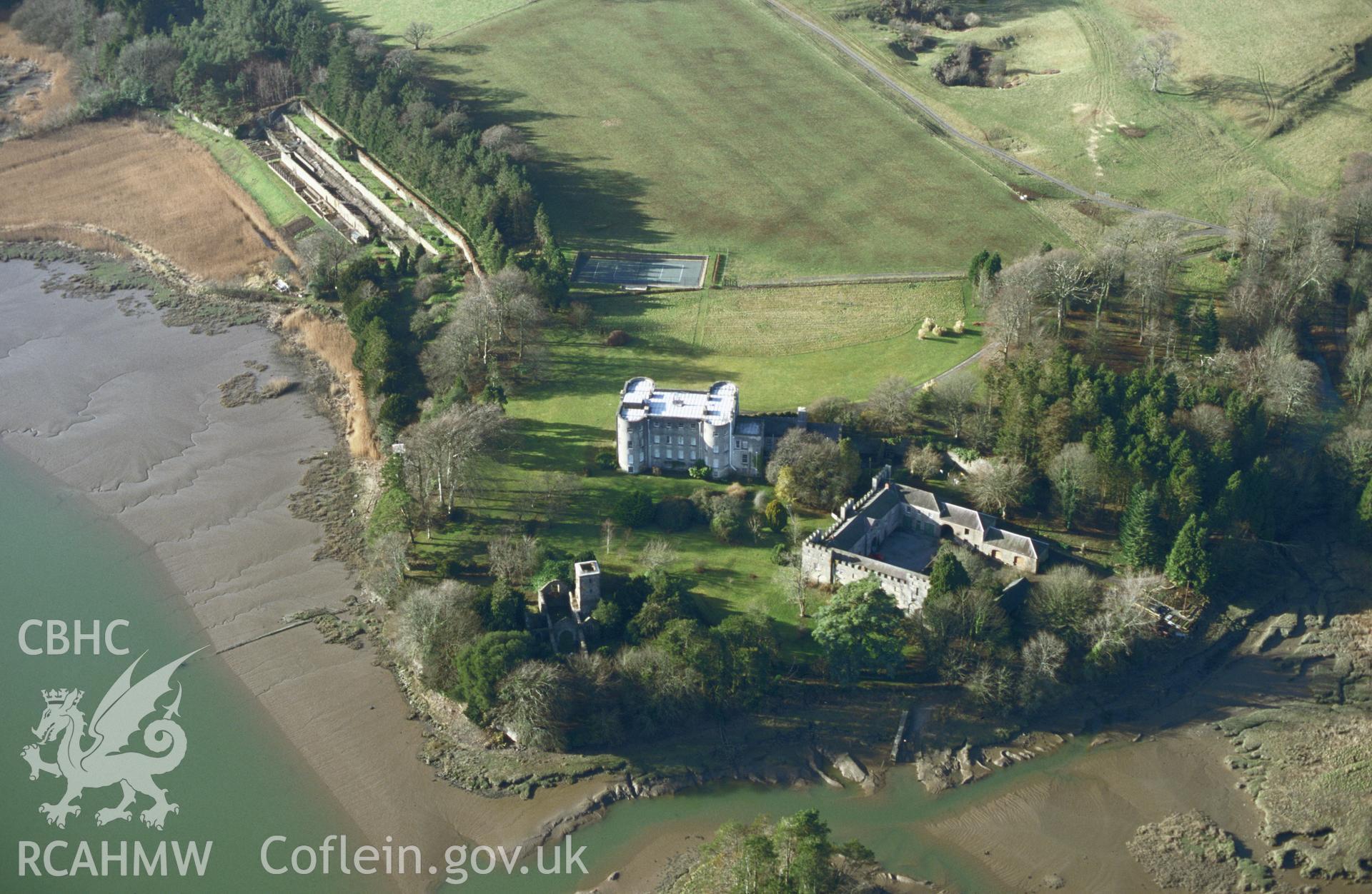 RCAHMW colour slide oblique aerial photograph of Slebech Park,  Slebech, taken by C.R.Musson on the 02/02/1997