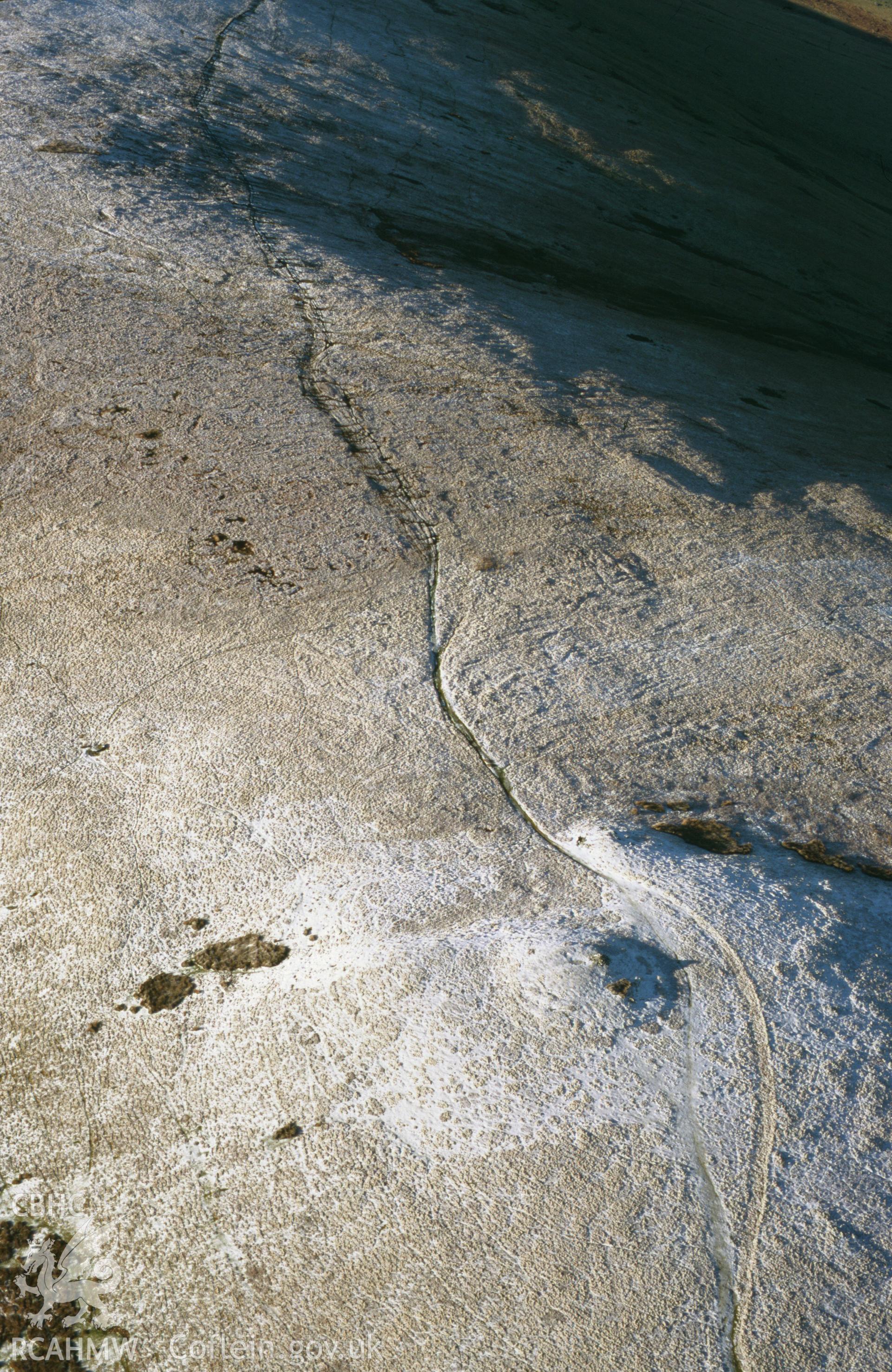 Slide of RCAHMW colour oblique aerial photograph of Moel Feddau, Nevern, taken by T.G. Driver, 19/12/1999.