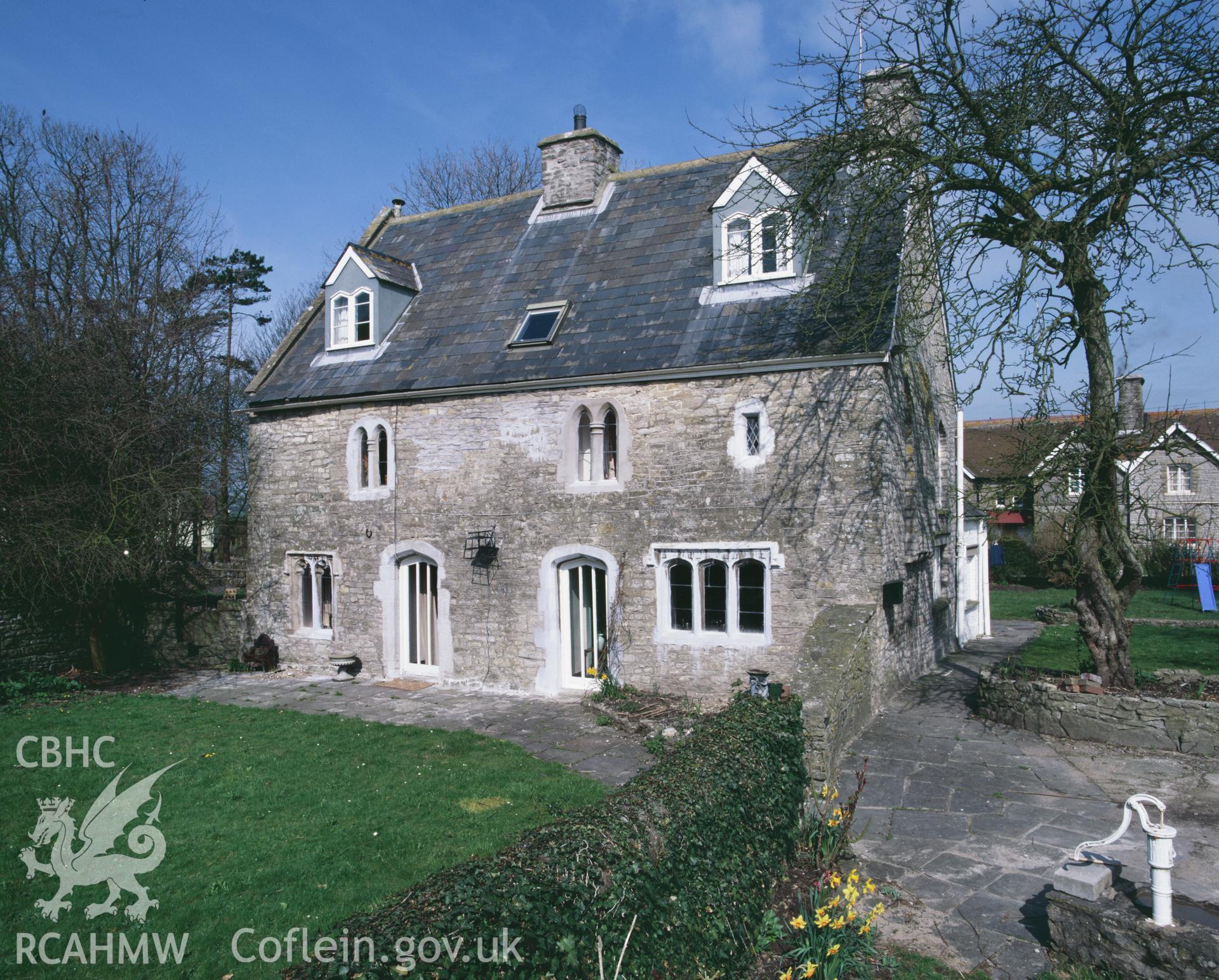 RCAHMW colour transparency showing view of Old Rectory, Llanfair