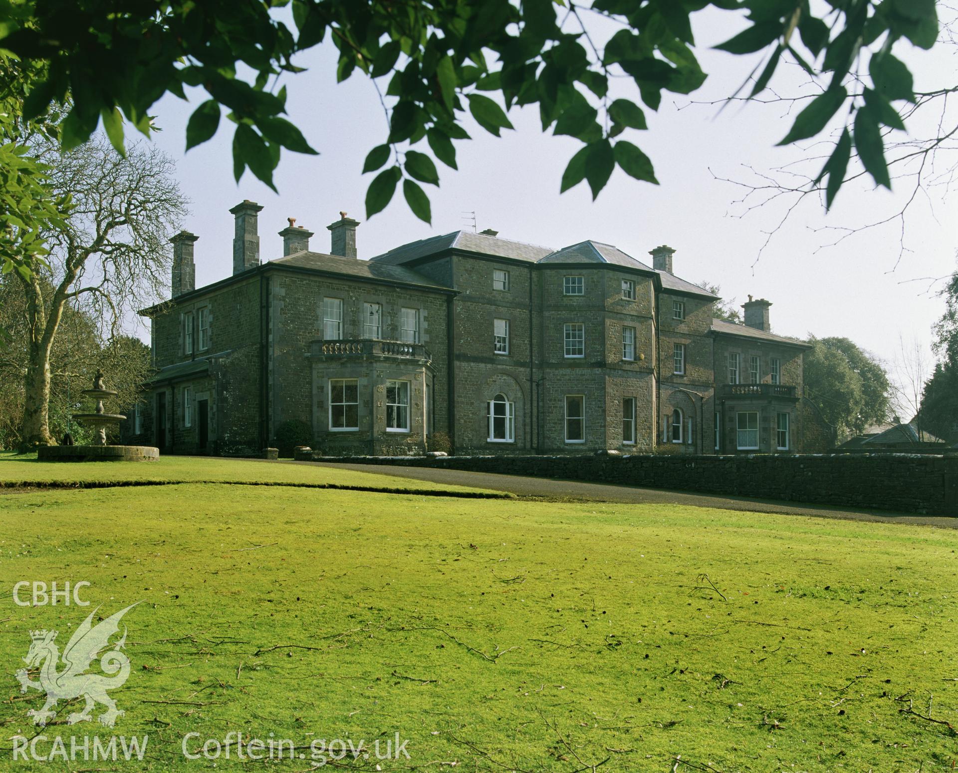 RCAHMW colour transparency showing exterior view of Cresselly House, taken by Iain Wright, 2003