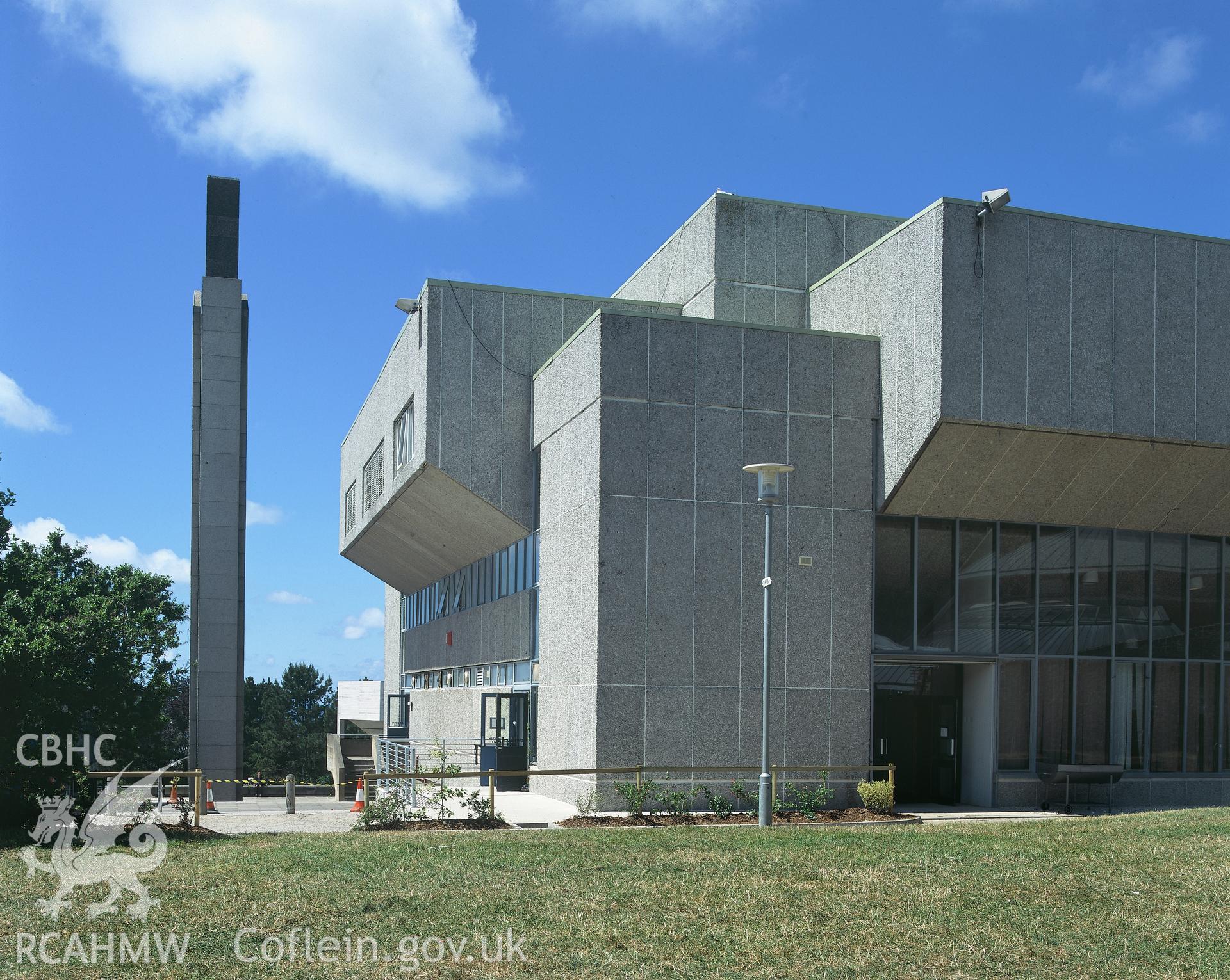 RCAHMW colour transparency showing view of Arts Centre, Aberystwyth