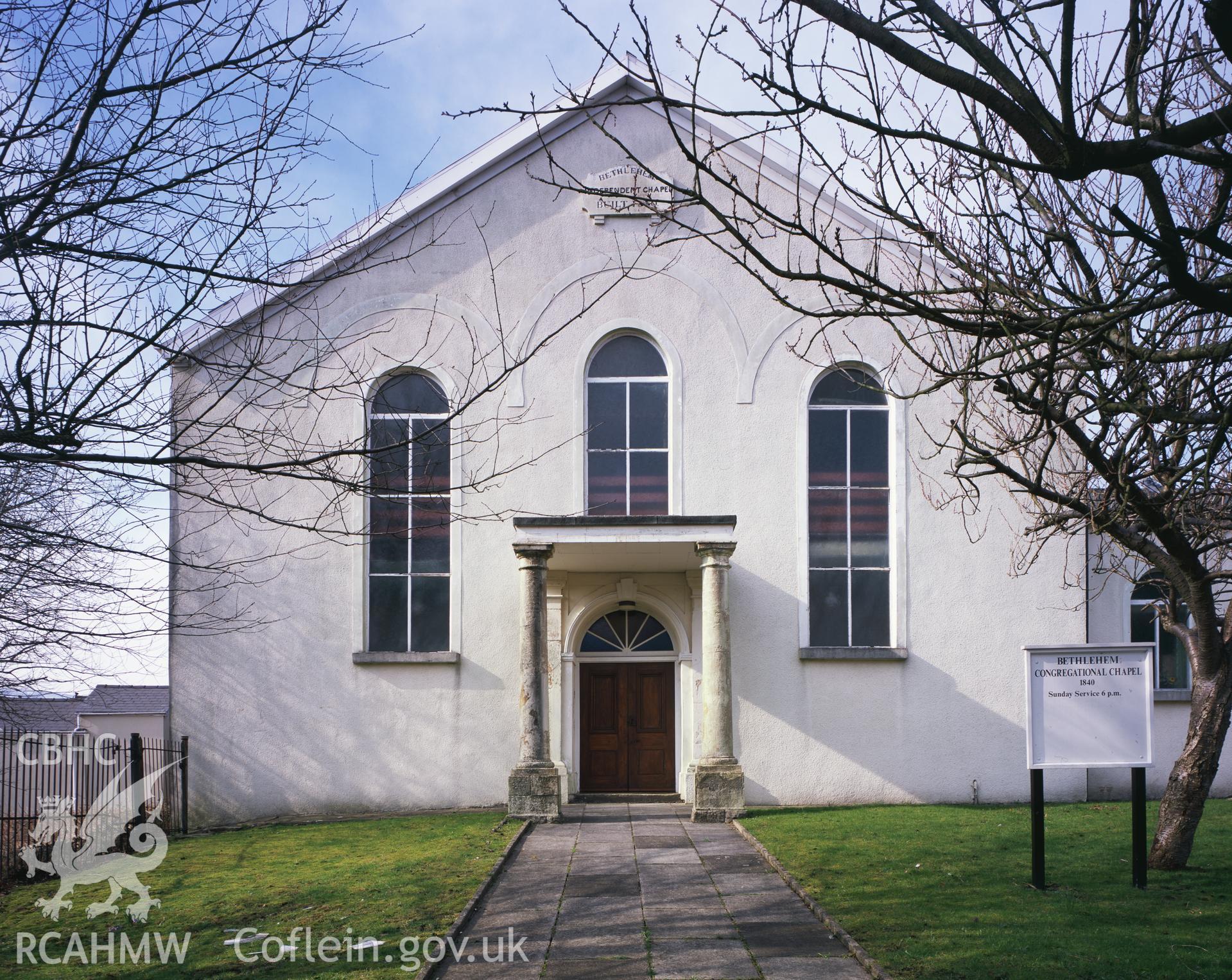 RCAHMW colour transparency showing view of Bethlehem Chapel, Blaenavon