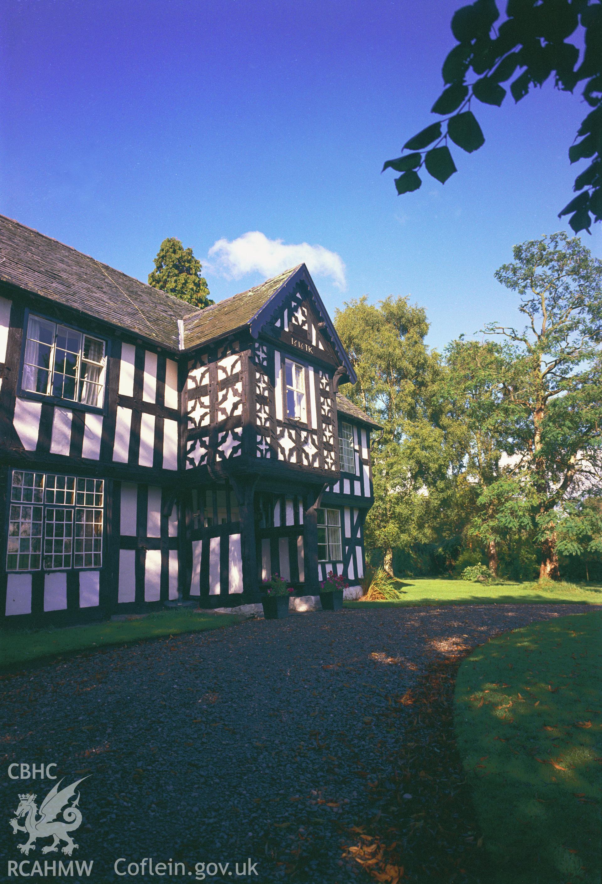 RCAHMW colour transparency showing view of the Vicarage at Berriew