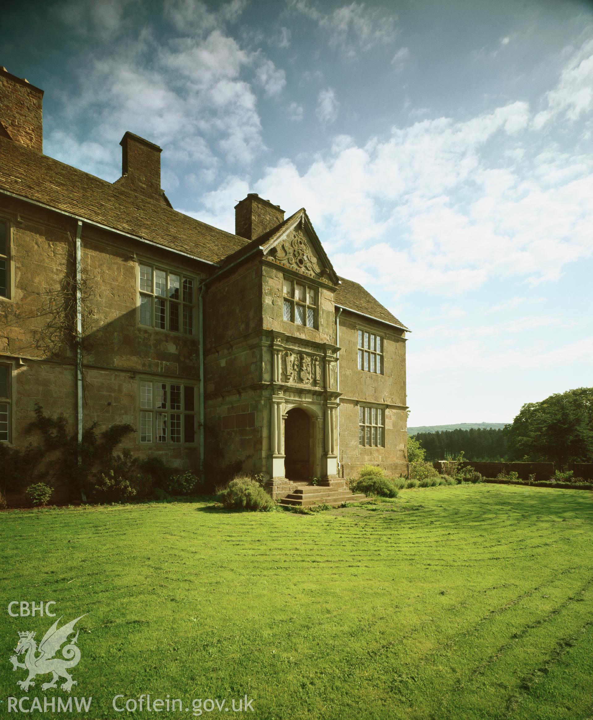 RCAHMW colour transparency showing view of Treowen, Momouthshire