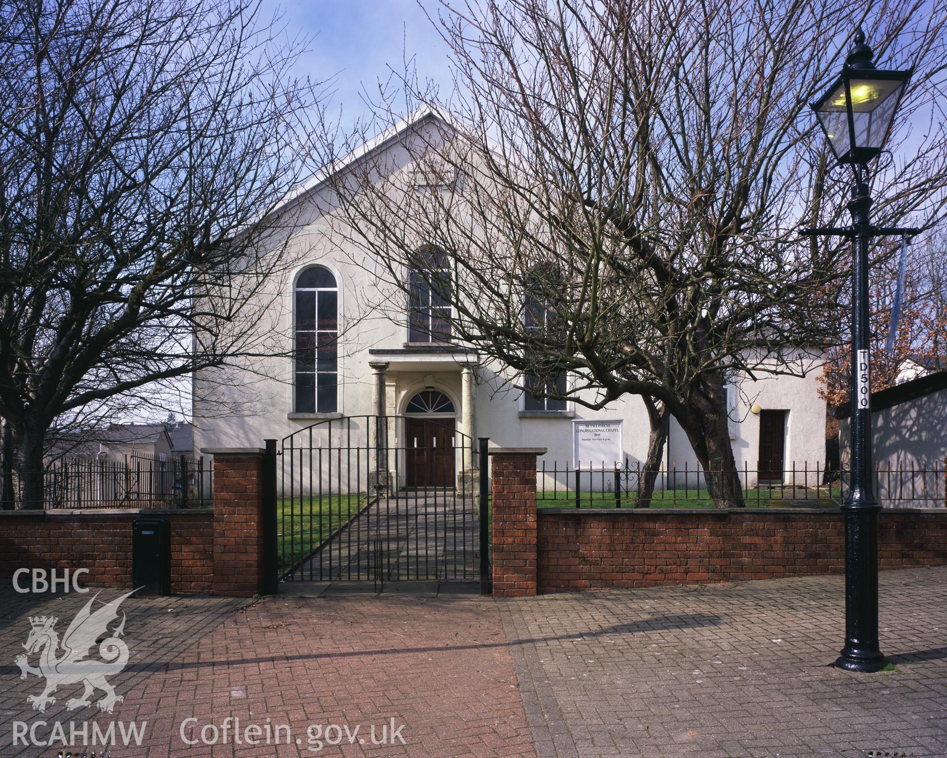 RCAHMW colour transparency showing view of Bethlehem Chapel, Blaenavon