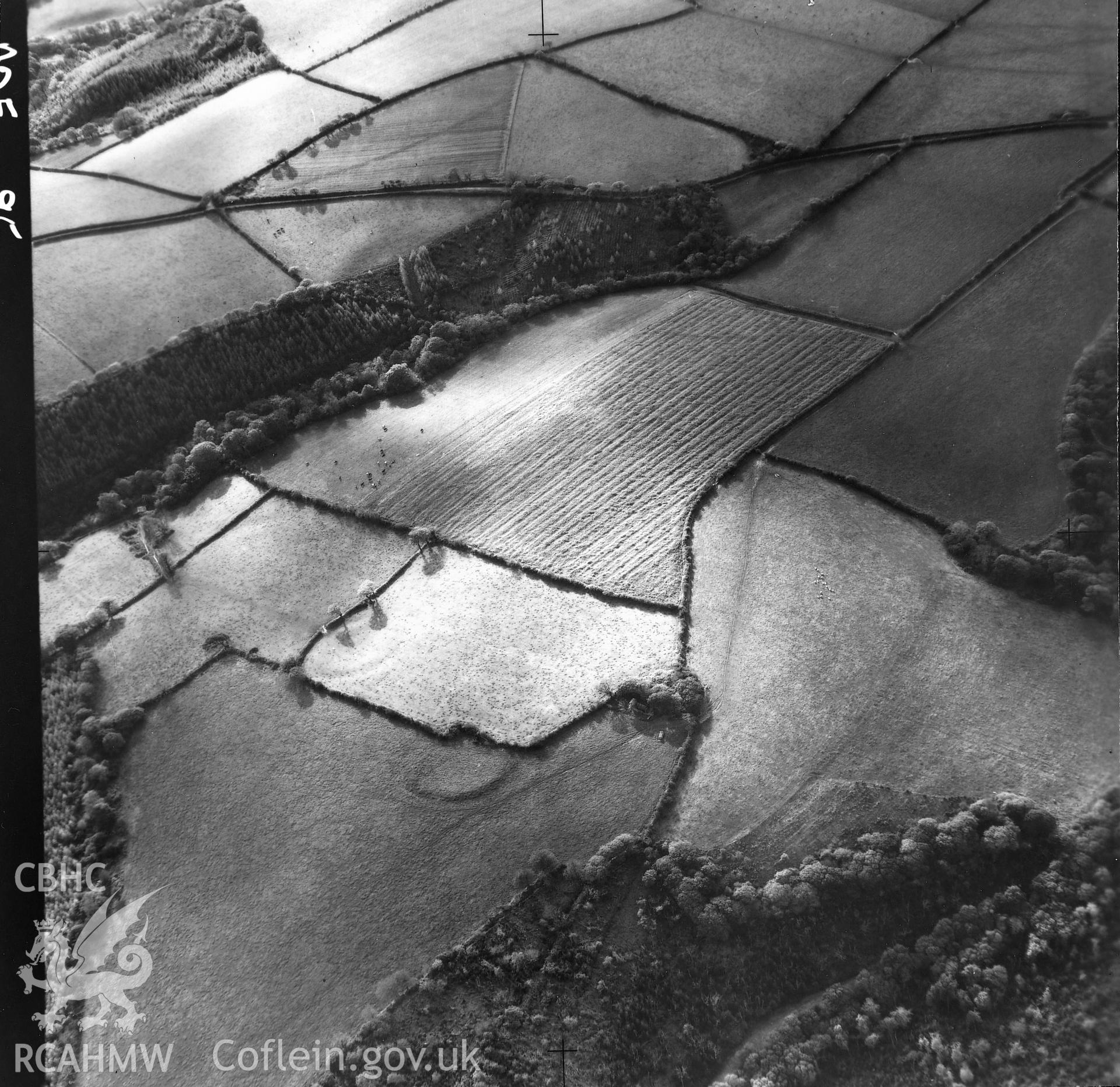 Black and white aerial photograph showing Woodside Camp, taken by Cambridge University Committee for Aerial Photography, 1966