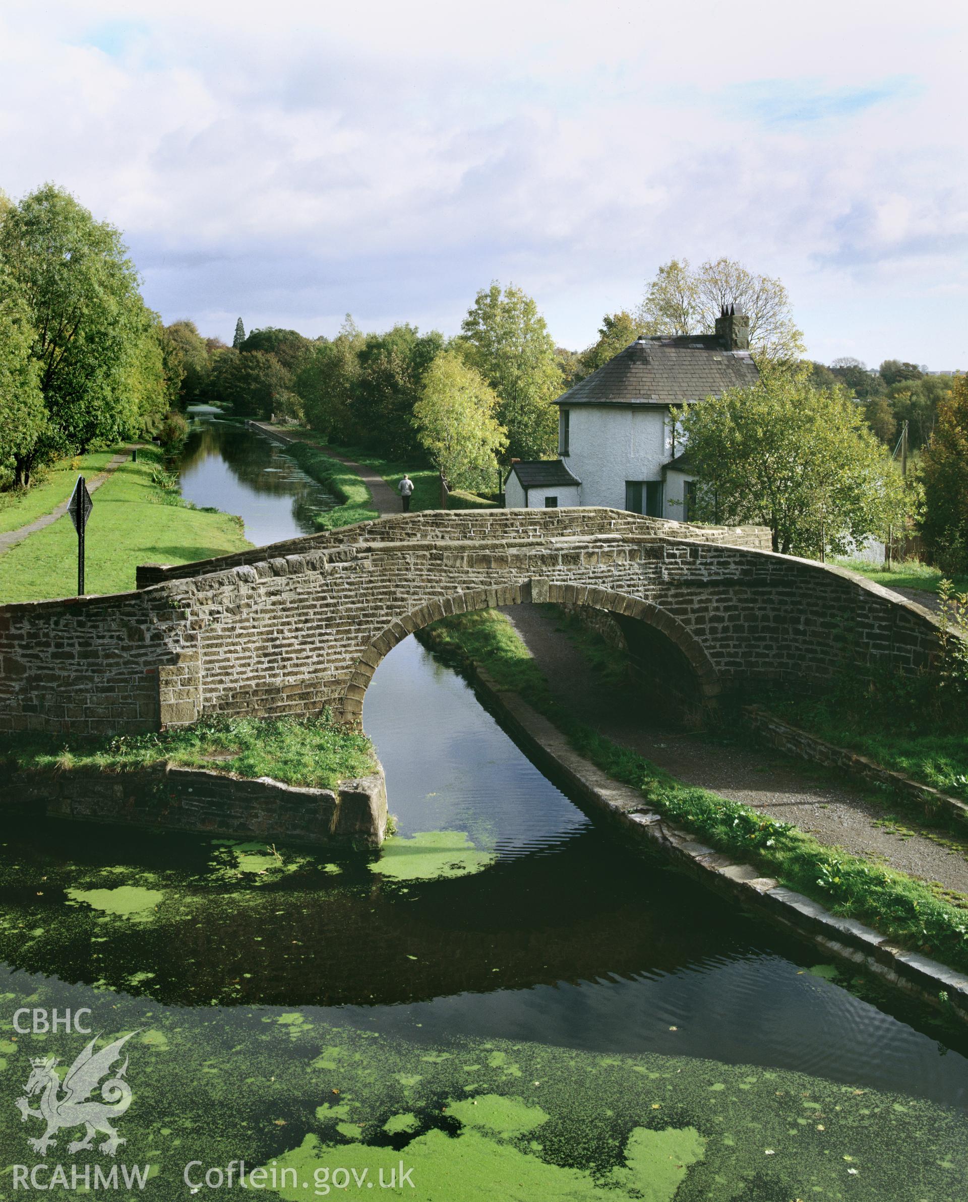 RCAHMW colour transparency showing Junction Bridge at Pontymoile.