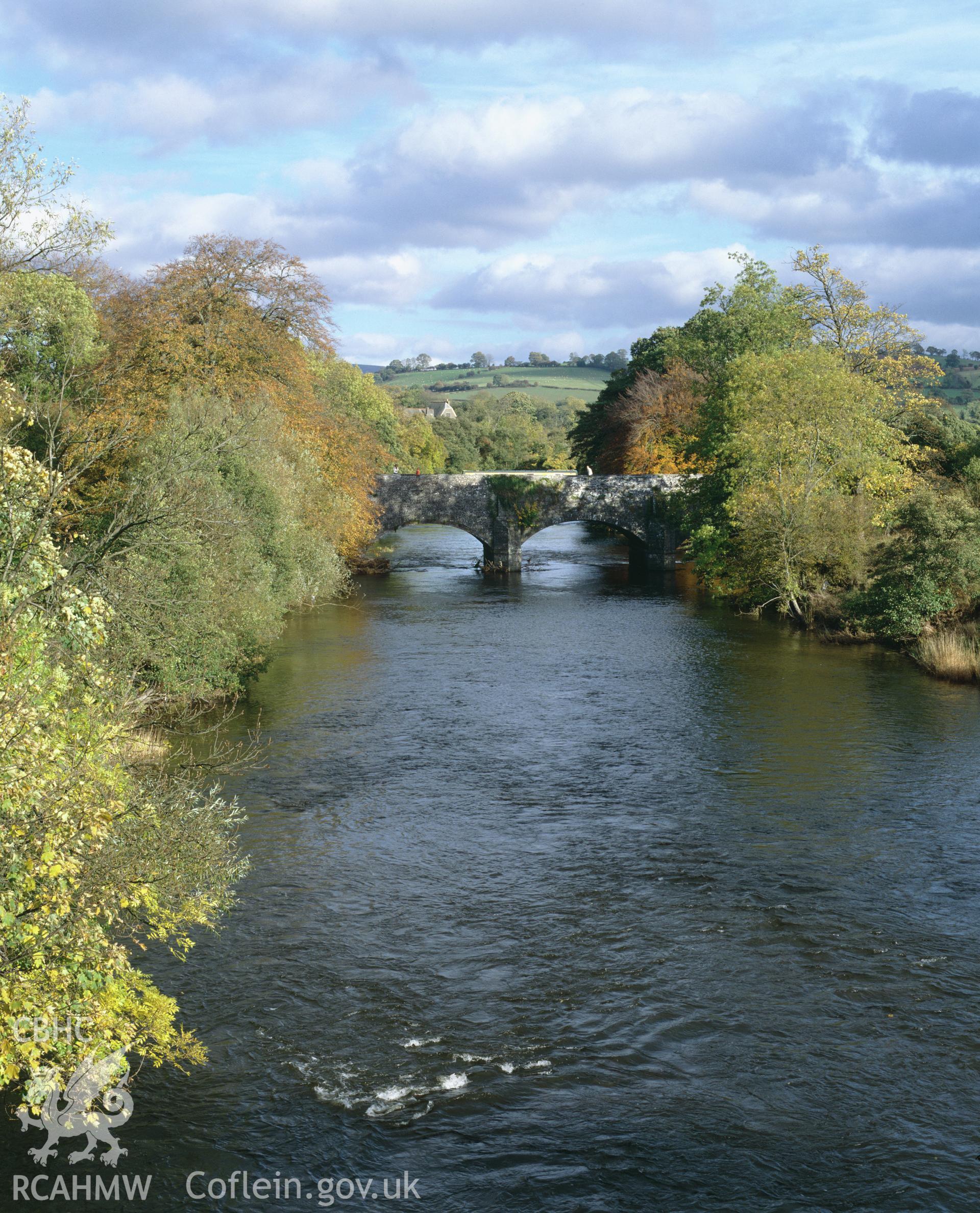 Colour transparency showing a view of Brynich Aqueduct, produced by Iain Wright 1990