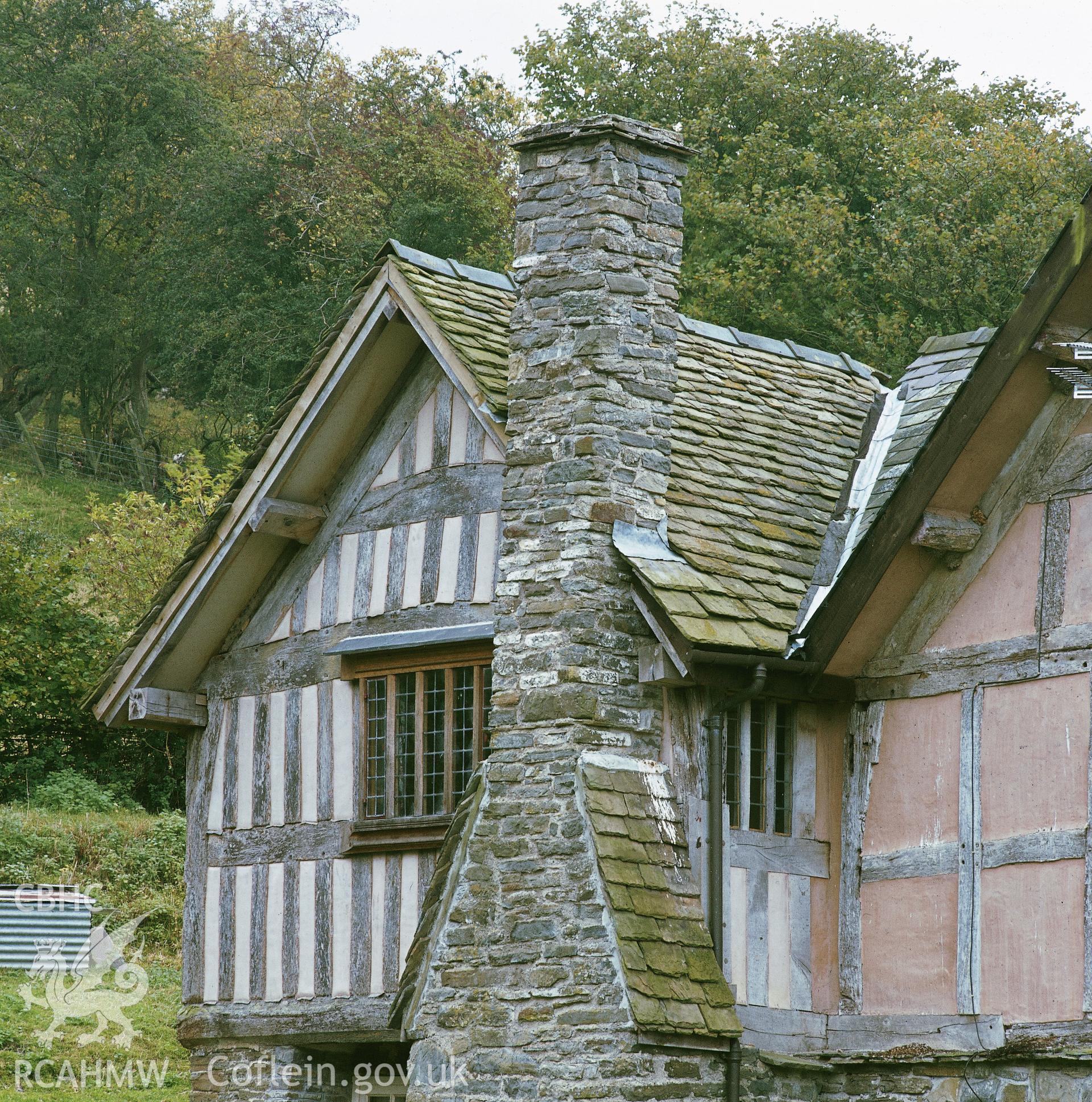 RCAHMW colour transparency showing roof and windows at Burfa.