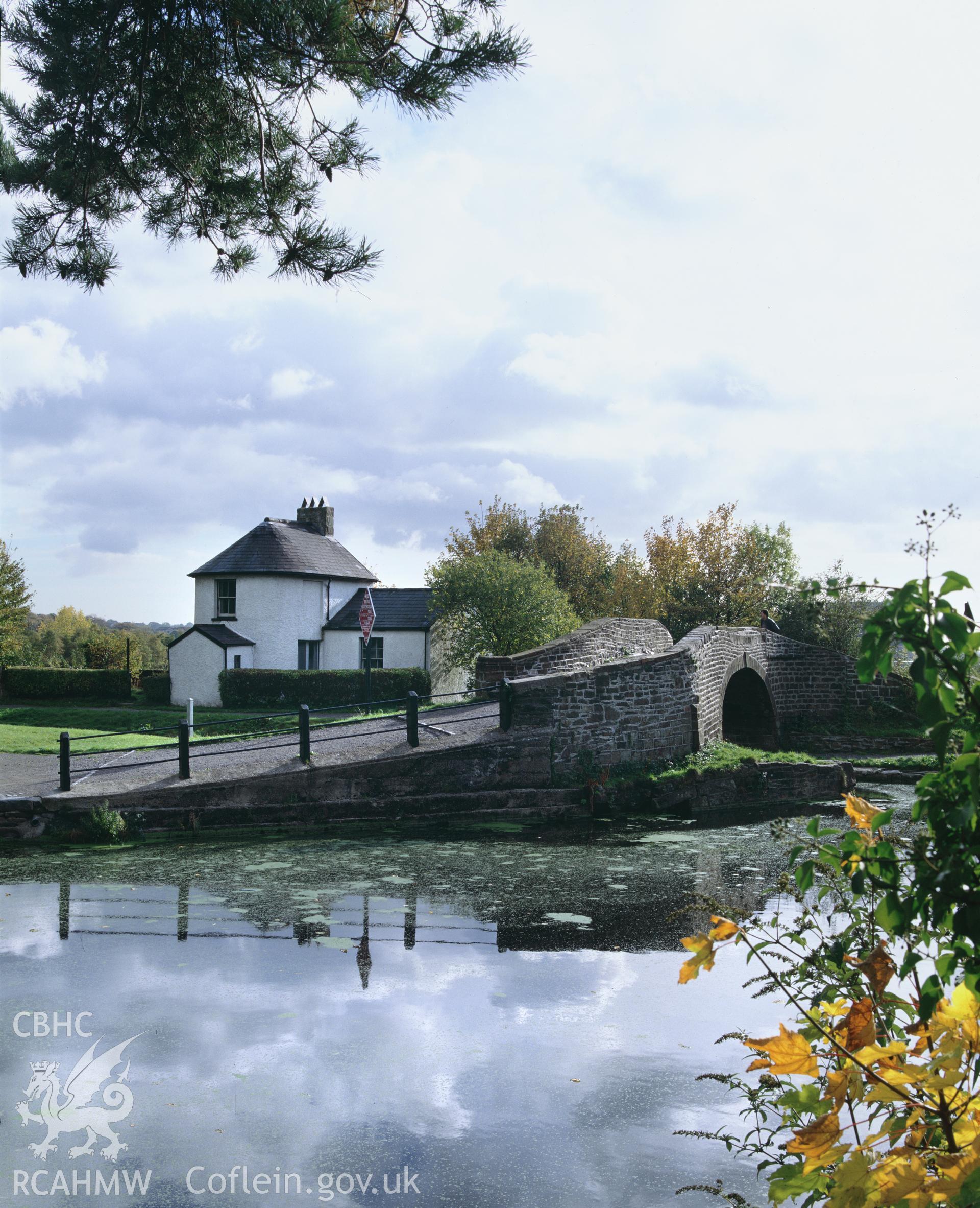 RCAHMW colour transparency showing Junction Bridge at Pontymoile.