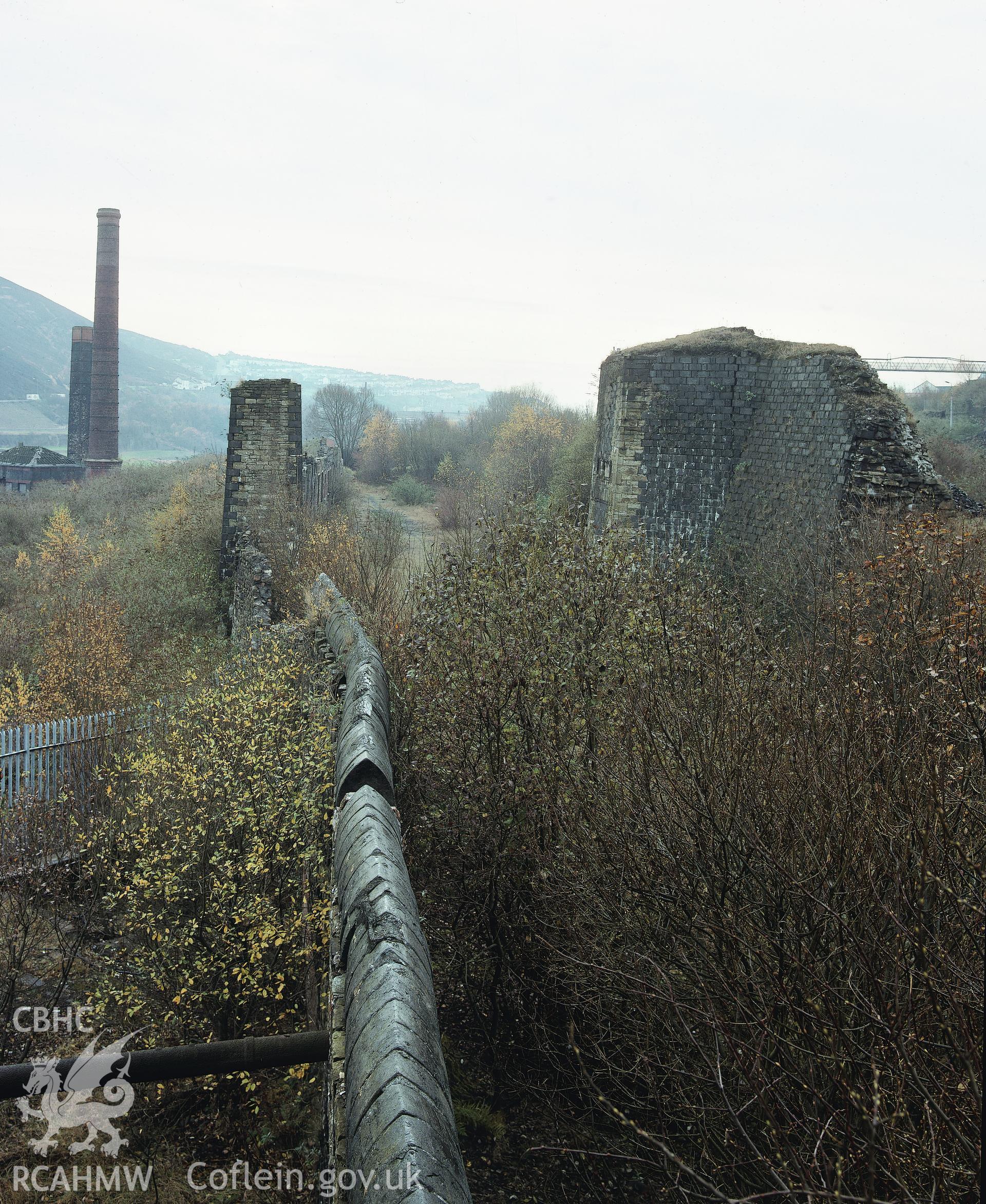 RCAHMW colour transparency of bridge abutments over Swansea canal at Morfa and Hay.