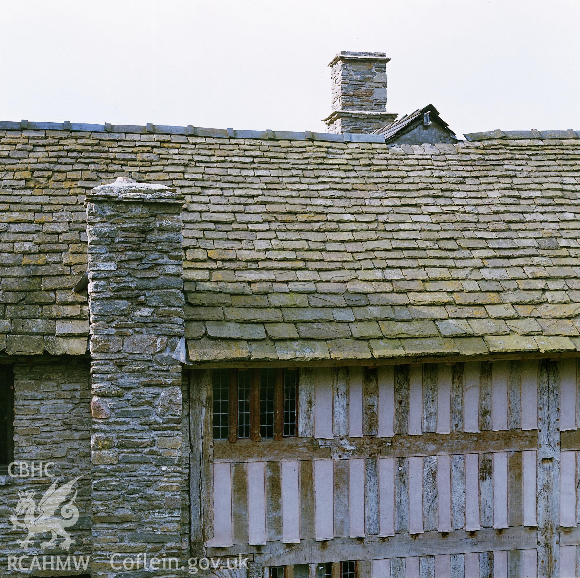 RCAHMW colour transparency showing roof and windows at Burfa.