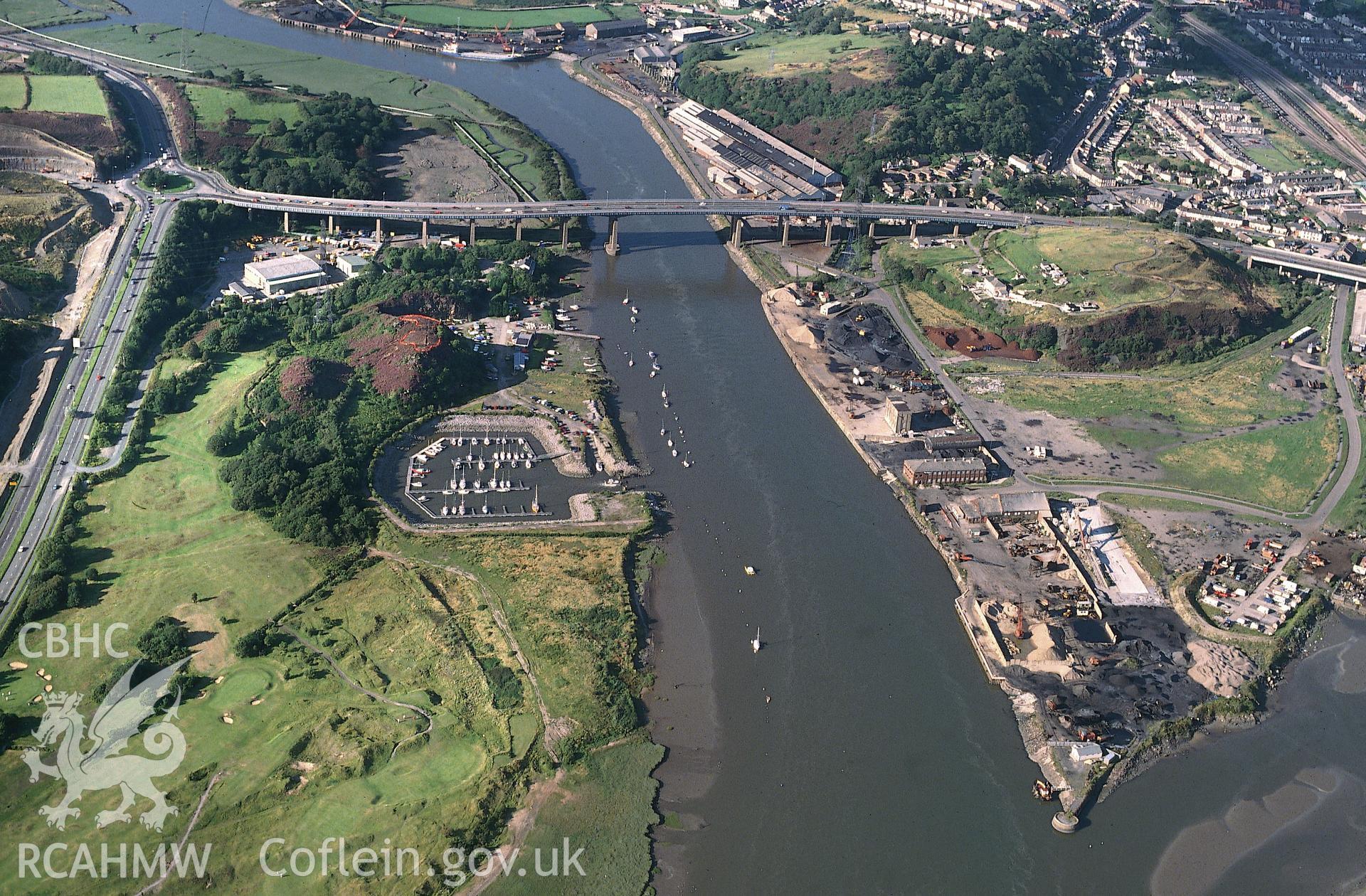 RCAHMW colour slide oblique aerial photograph of Hen Gastell, Coedffranc, taken on 25/08/1991 by CR Musson