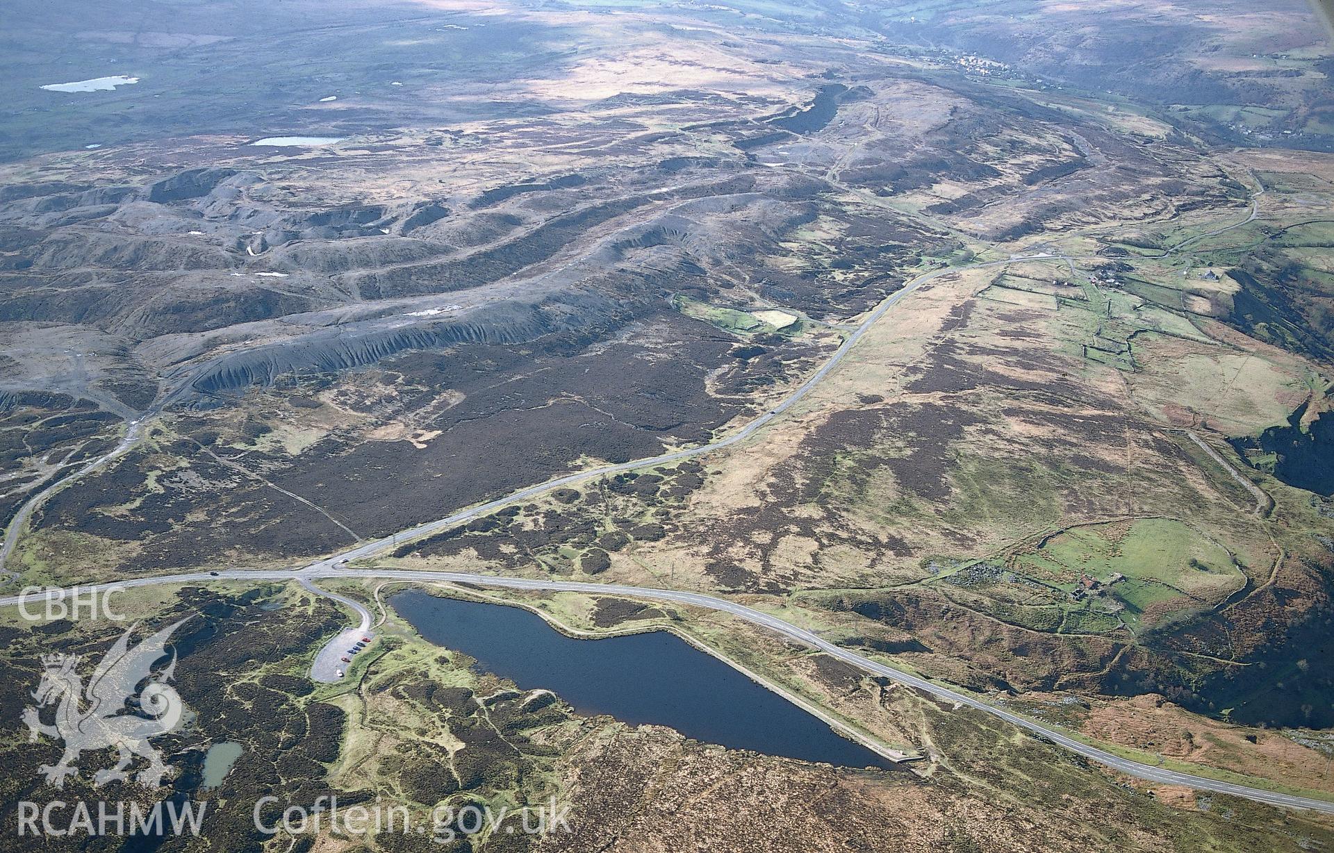 Slide of RCAHMW colour oblique aerial photograph of Pwll Du Coal Pits, Blaenavon, taken by T.G. Driver, 15/3/1999.