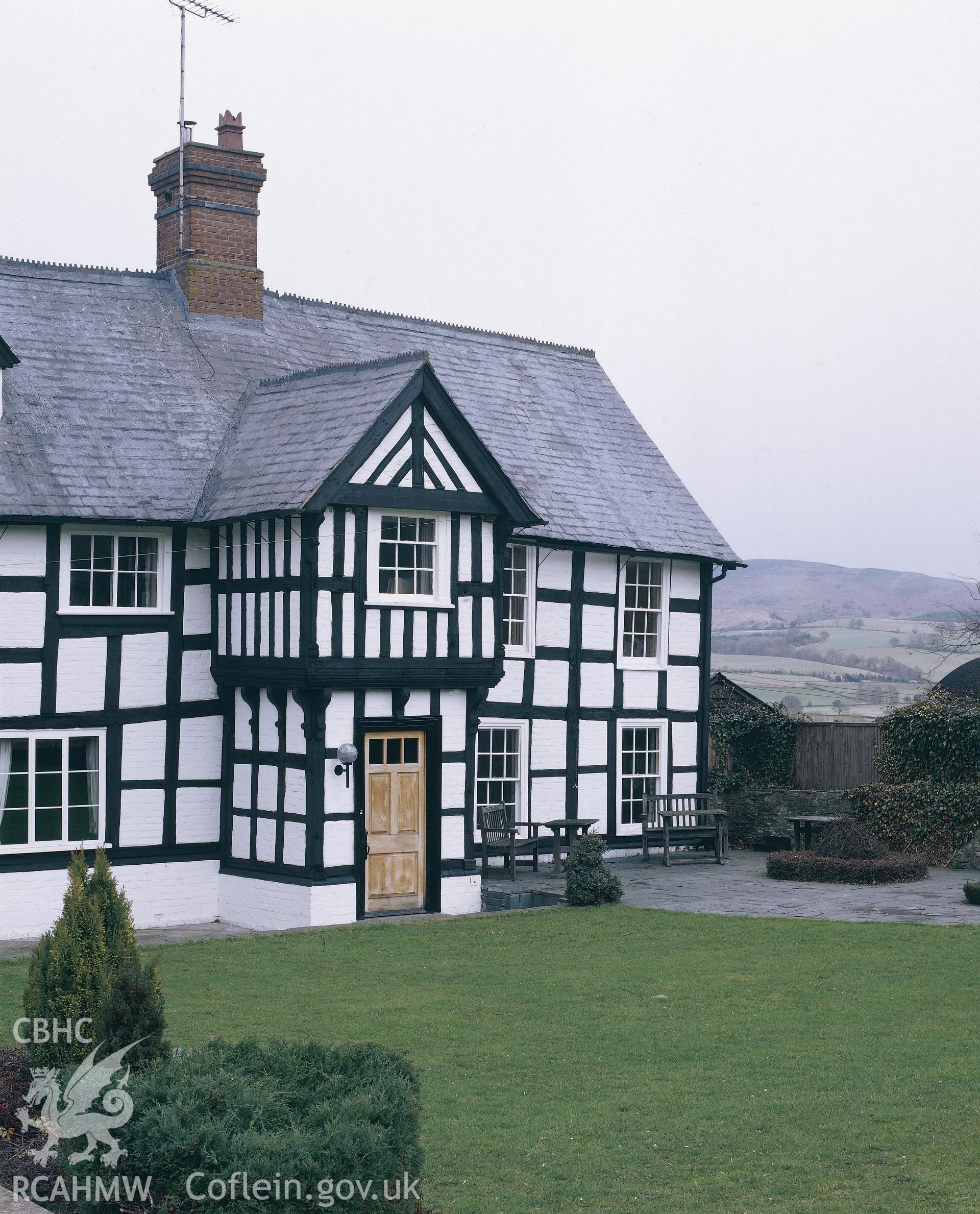 RCAHMW colour transparency showing the entrance of Aston Hall.