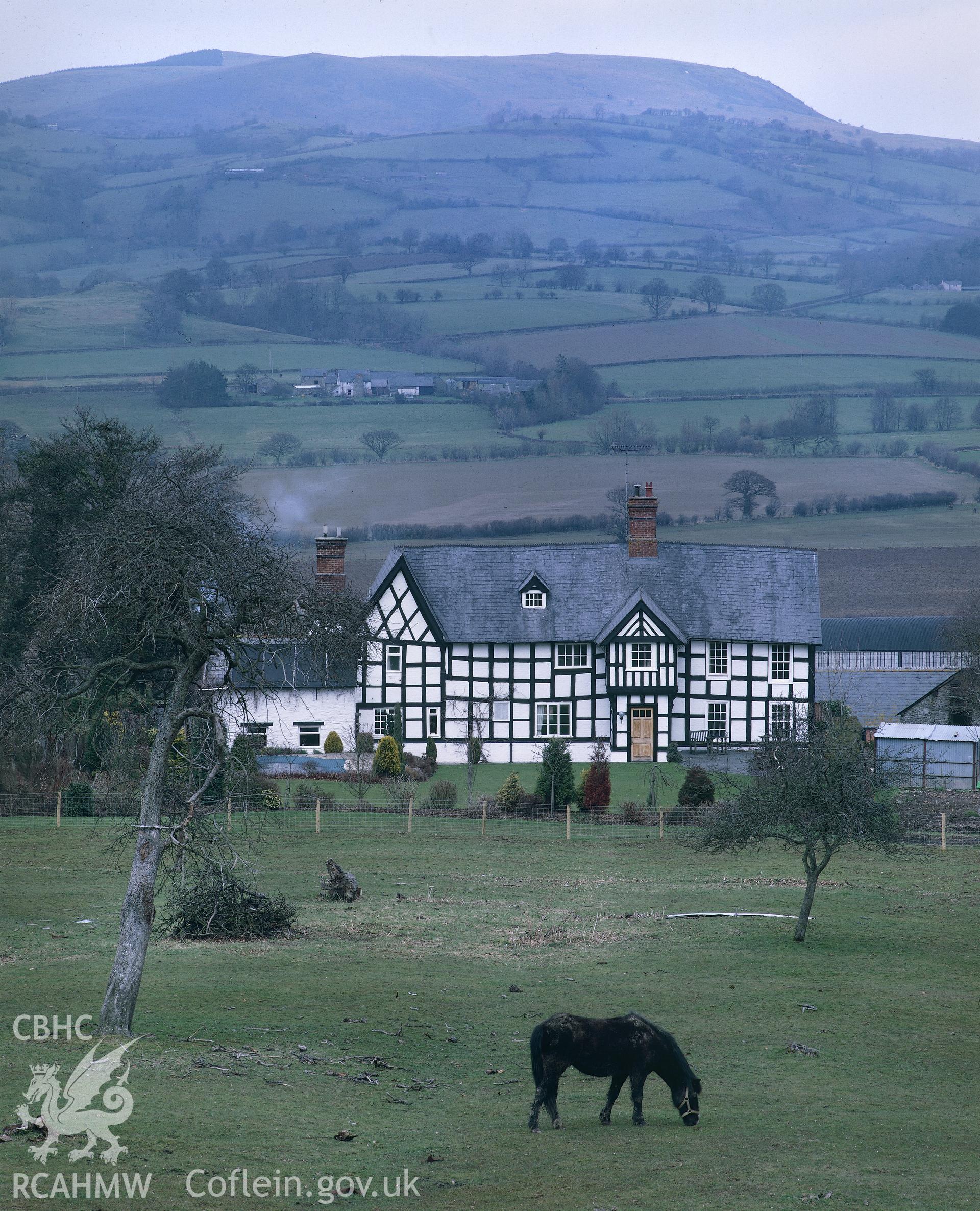 RCAHMW colour transparency showing general landscape view of Aston Hall.