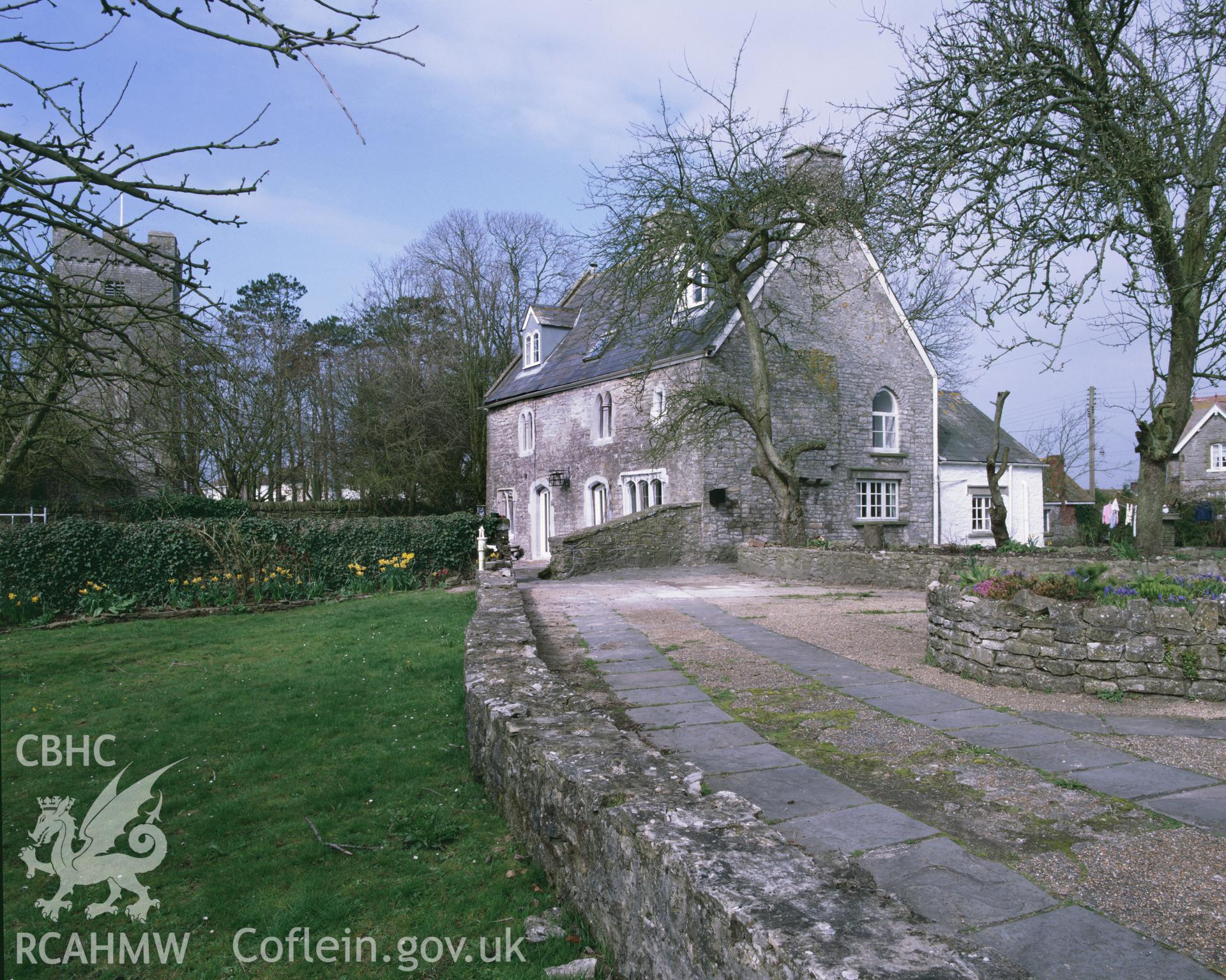 RCAHMW colour transparency showing view of Old Rectory, Llanfair