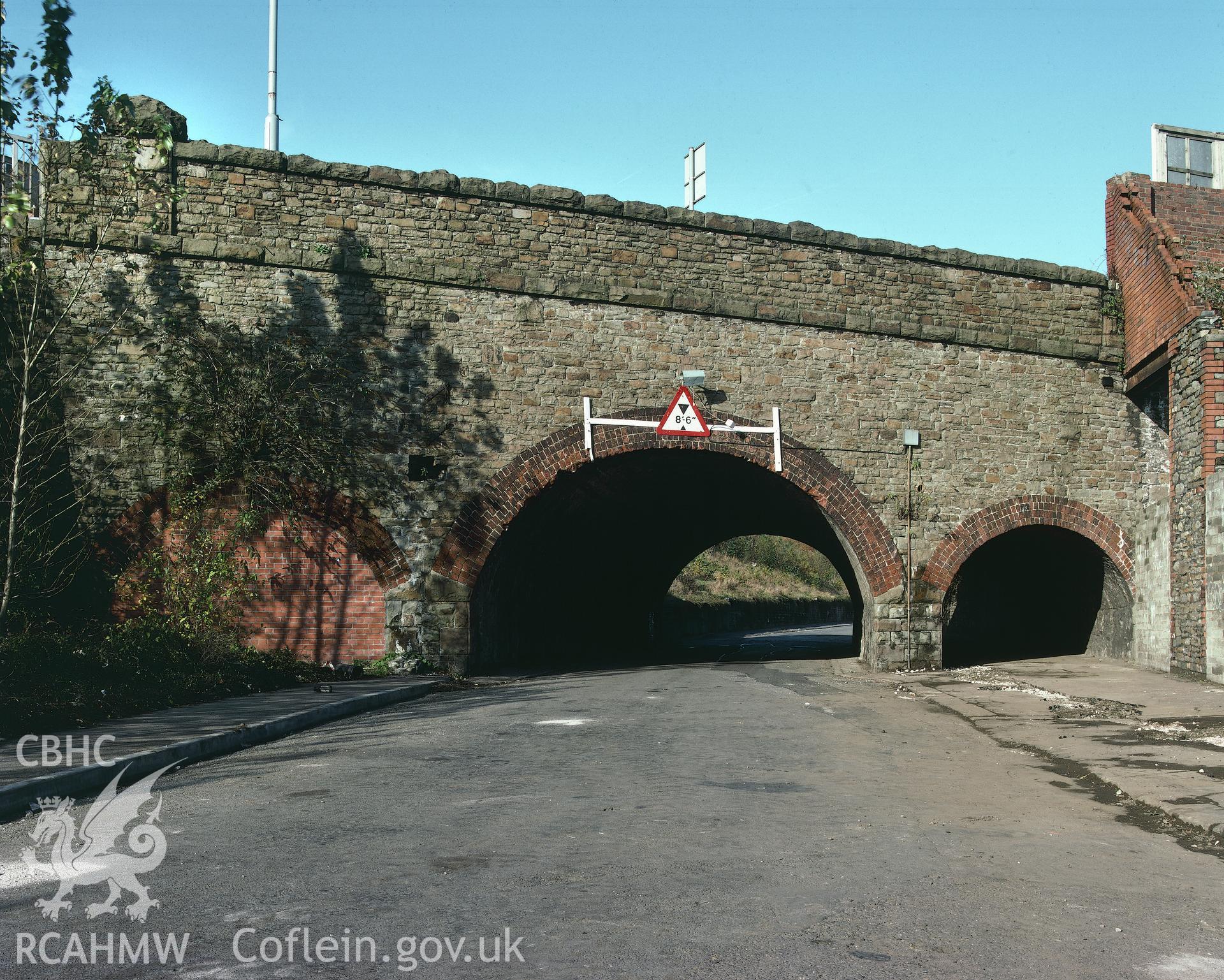 RCAHMW colour transparency showing view of Hafod Bridge.