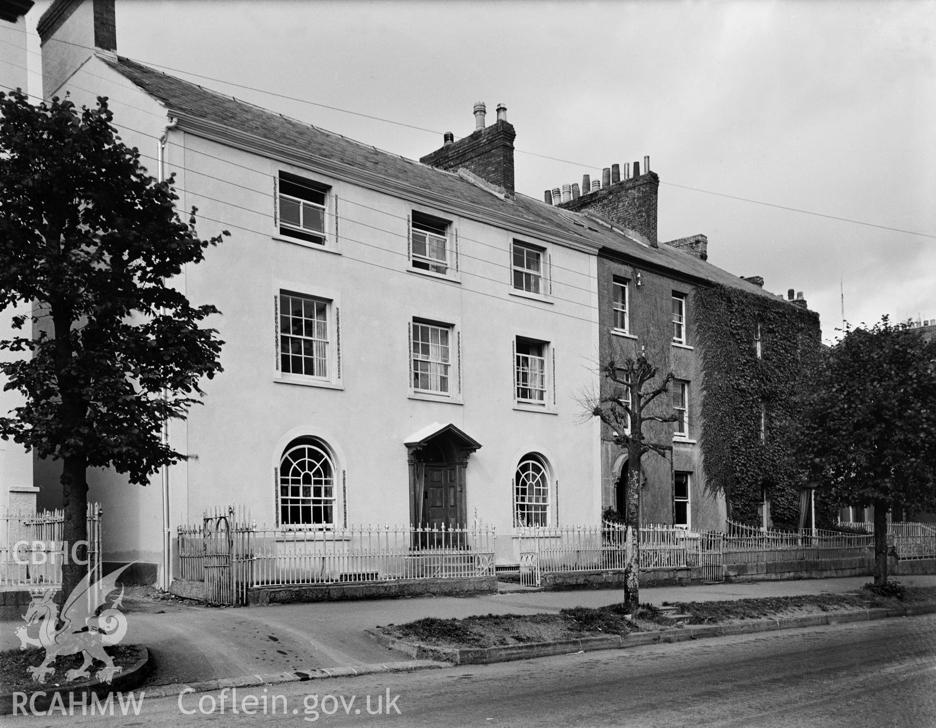 Black and white print of Picton Terrace, Carmarthen.