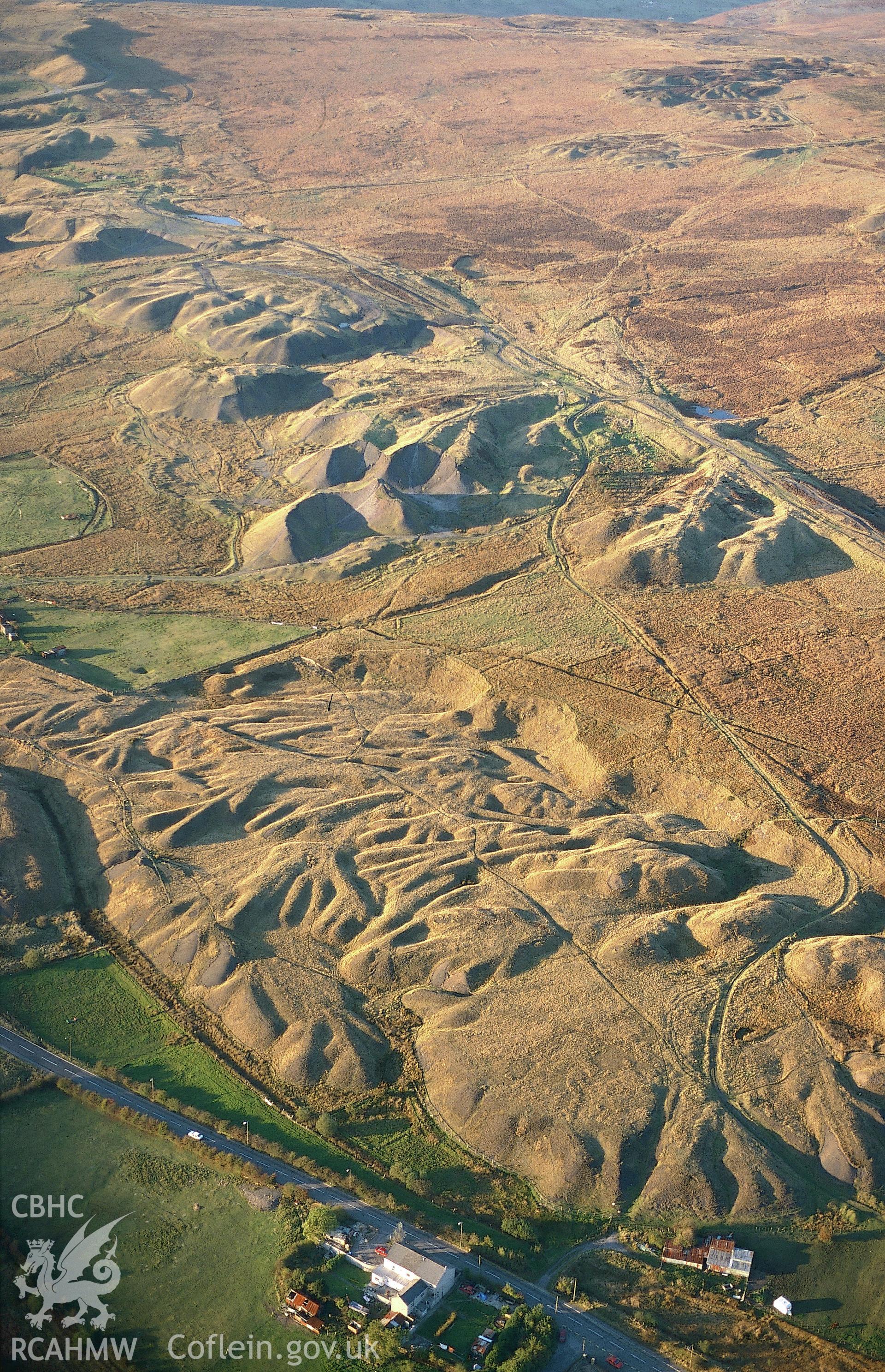 RCAHMW colour slide oblique aerial photograph of Hill Pits, Blaenavon, taken on 18/10/1999 by Toby Driver