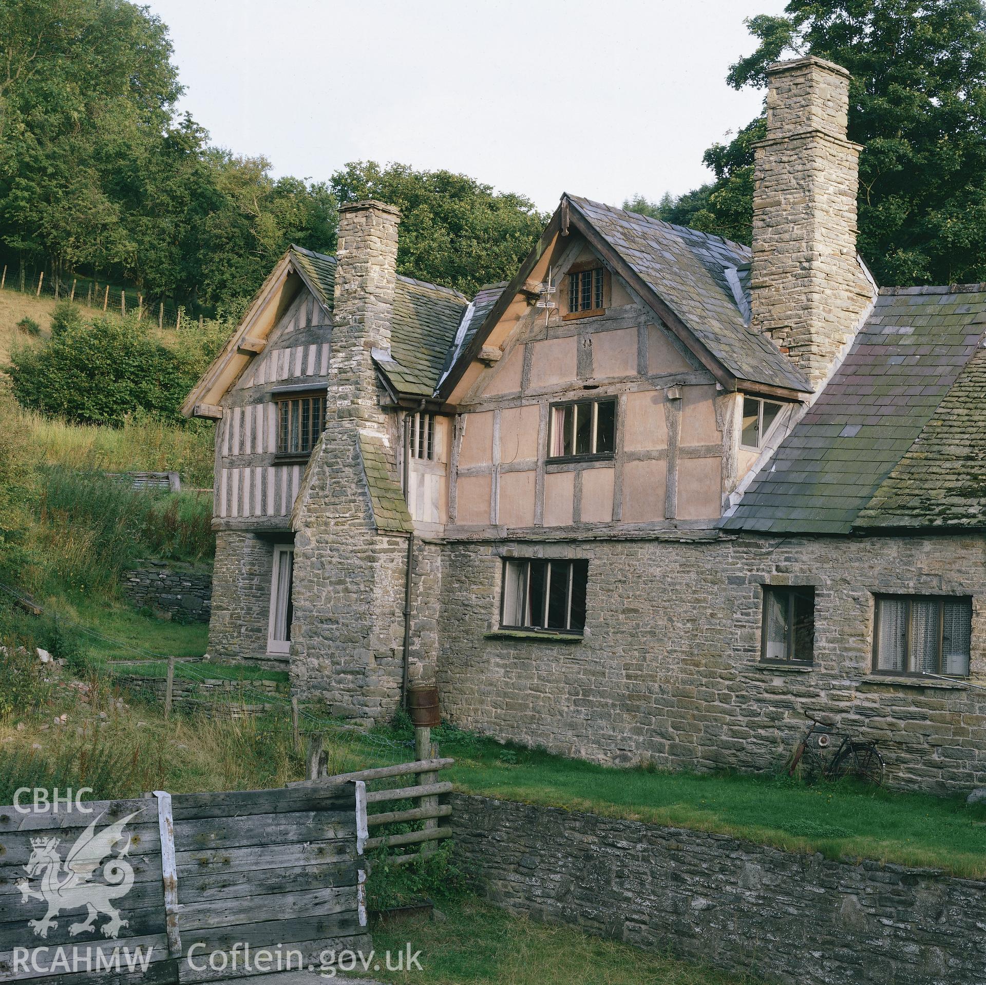 Digitised copy of an RCAHMW colour transparency of exterior view of Burfa, Evenjobb, Radnor. Original not yet transferred to NMRW Archive.