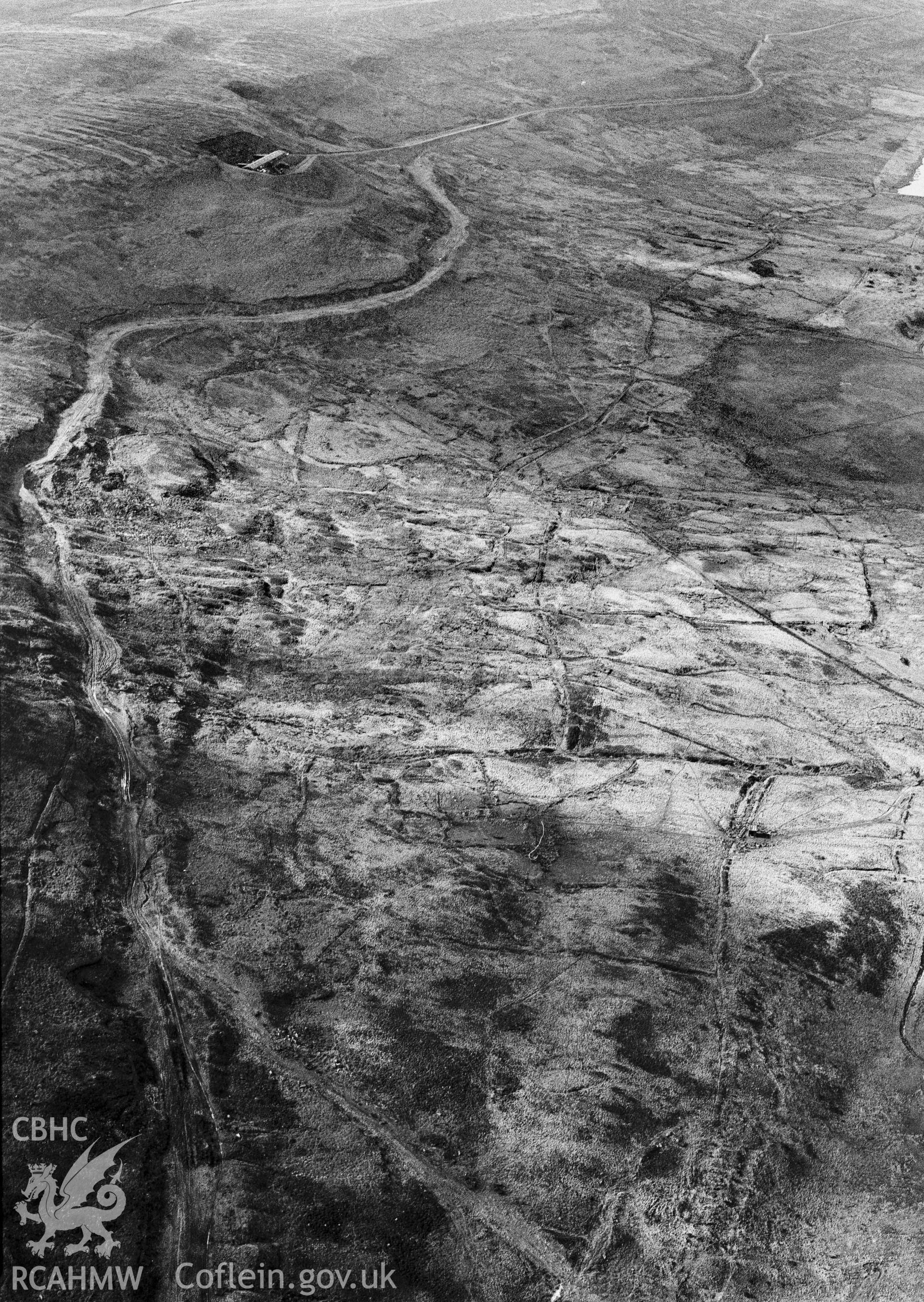 RCAHMW Black and white oblique aerial photograph of Forgeside, Blaenavon, taken on 15/03/1999 by Toby Driver