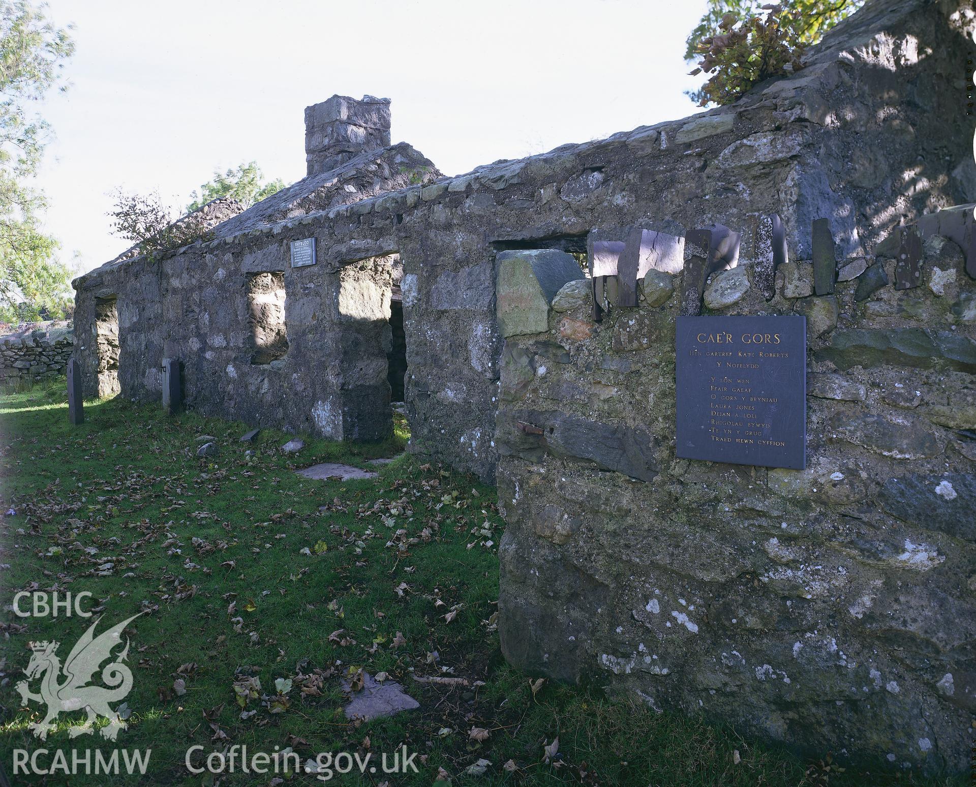 RCAHMW colour transparency showing Cae'r Gors, Llanwnda