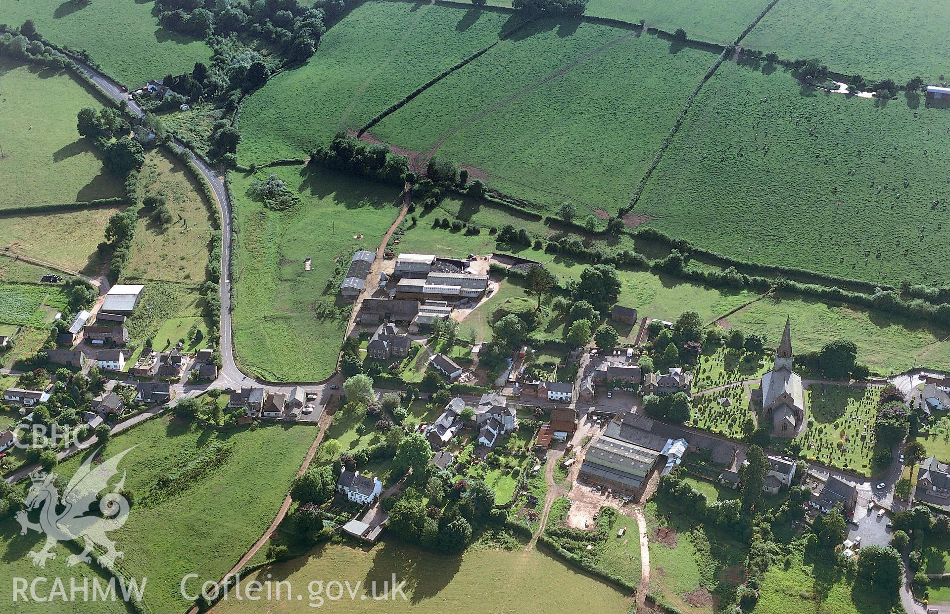 RCAHMW colour slide oblique aerial photograph of Trellech, taken on 22/07/1999 by Toby Driver