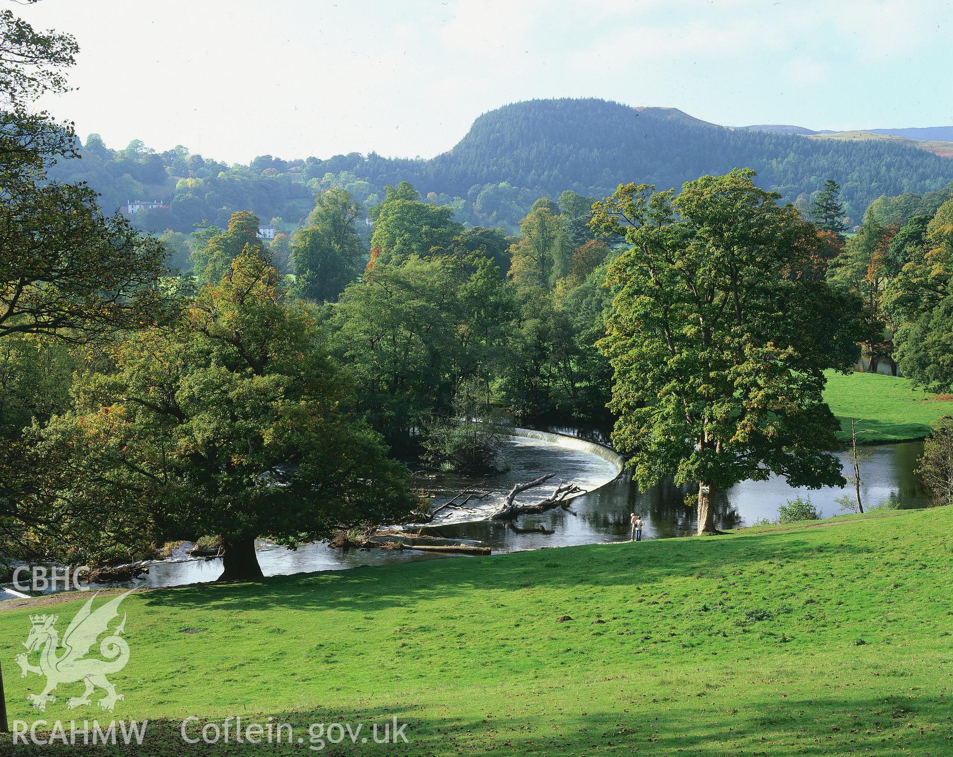 RCAHMW colour transparency of Horseshoe Falls, Llangollen