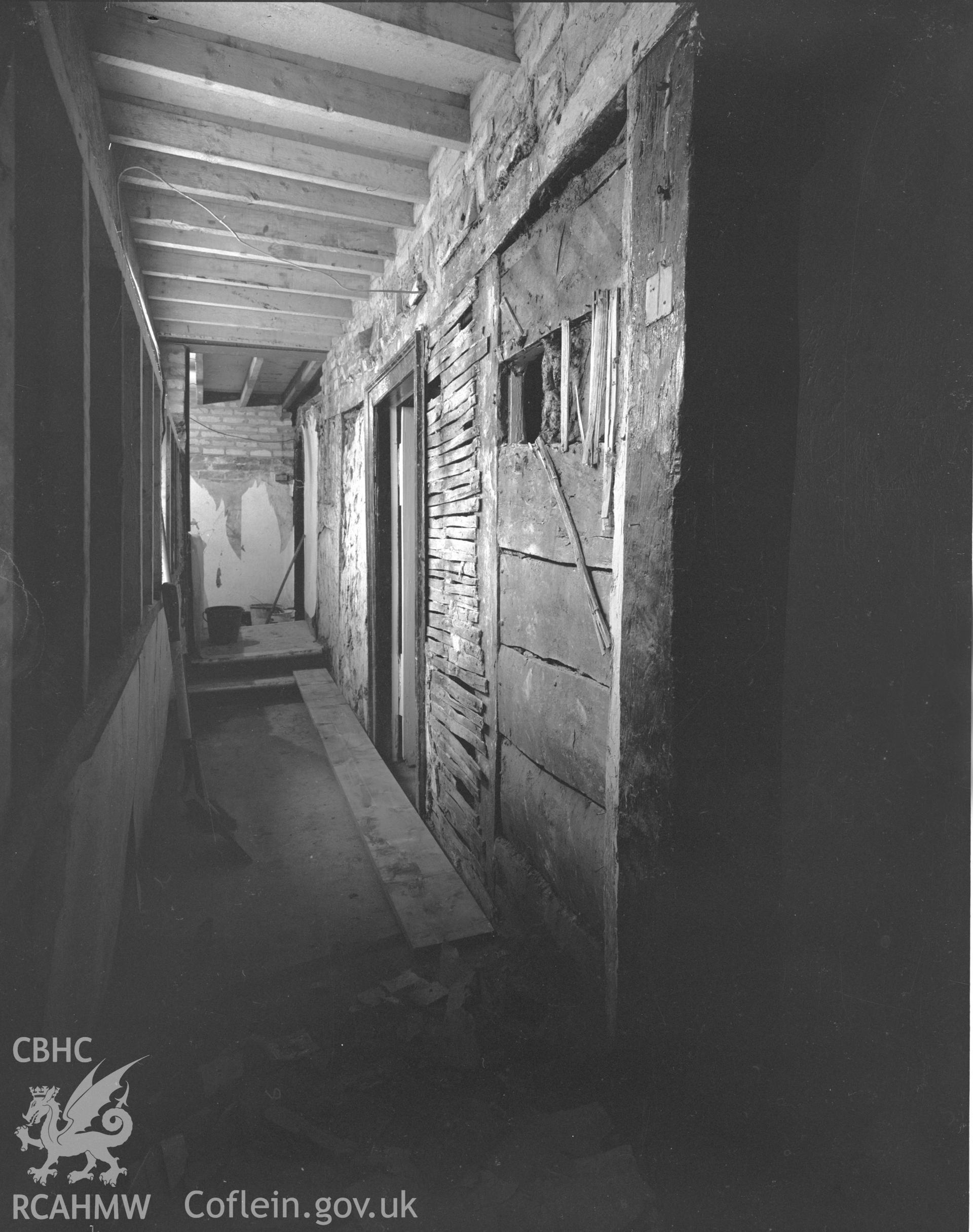 Black and white acetate negative showing interior view of George and Dragon, Beaumaris.