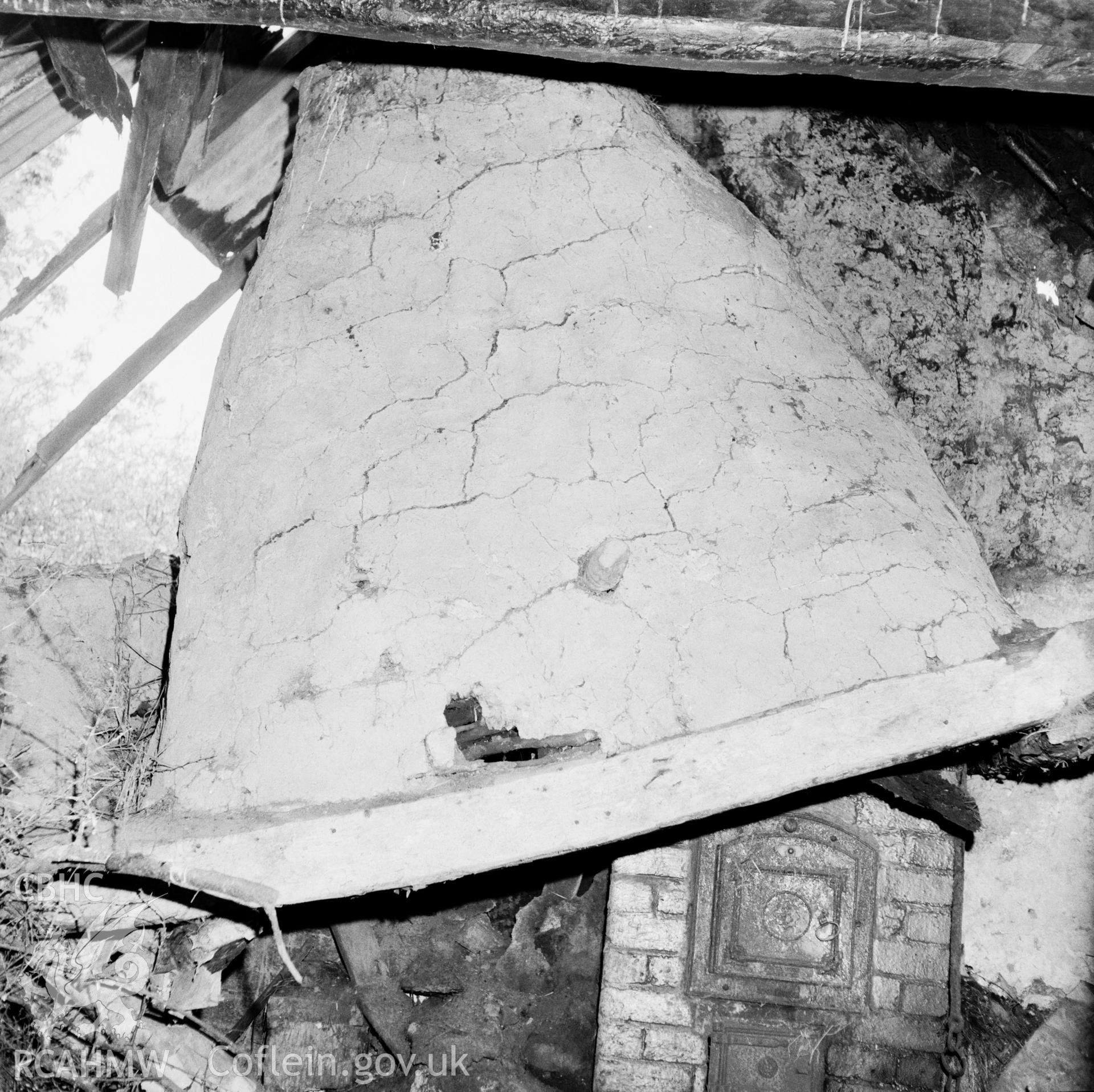 Interior view of chimney hood