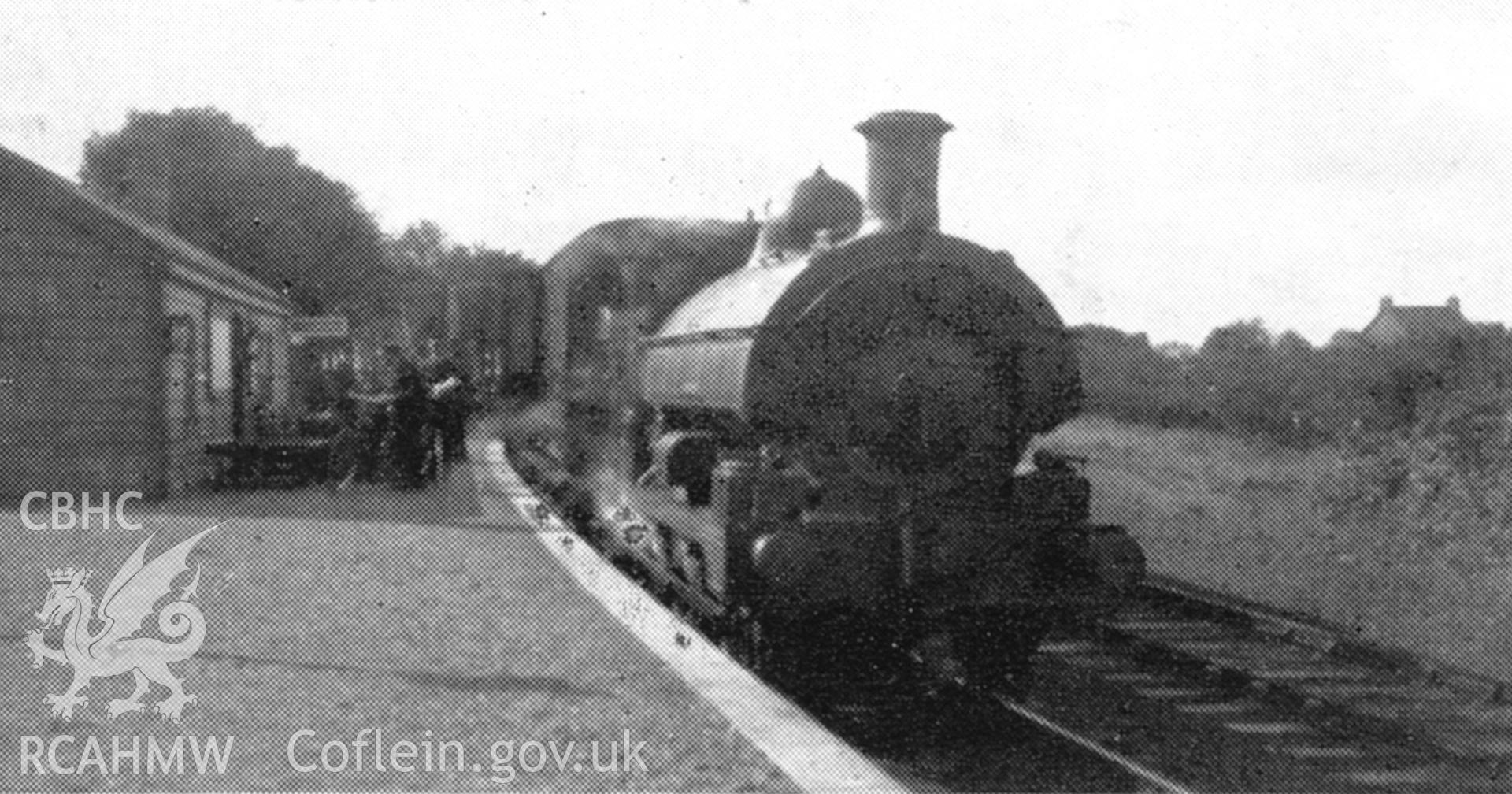 Black and white photograph, showing view of Rosebush Railway Station. From Rokeby Album VIII, no.86.