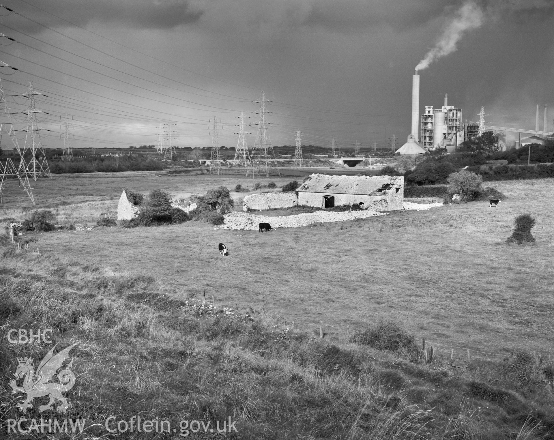 General view of ruinous buildings from the south