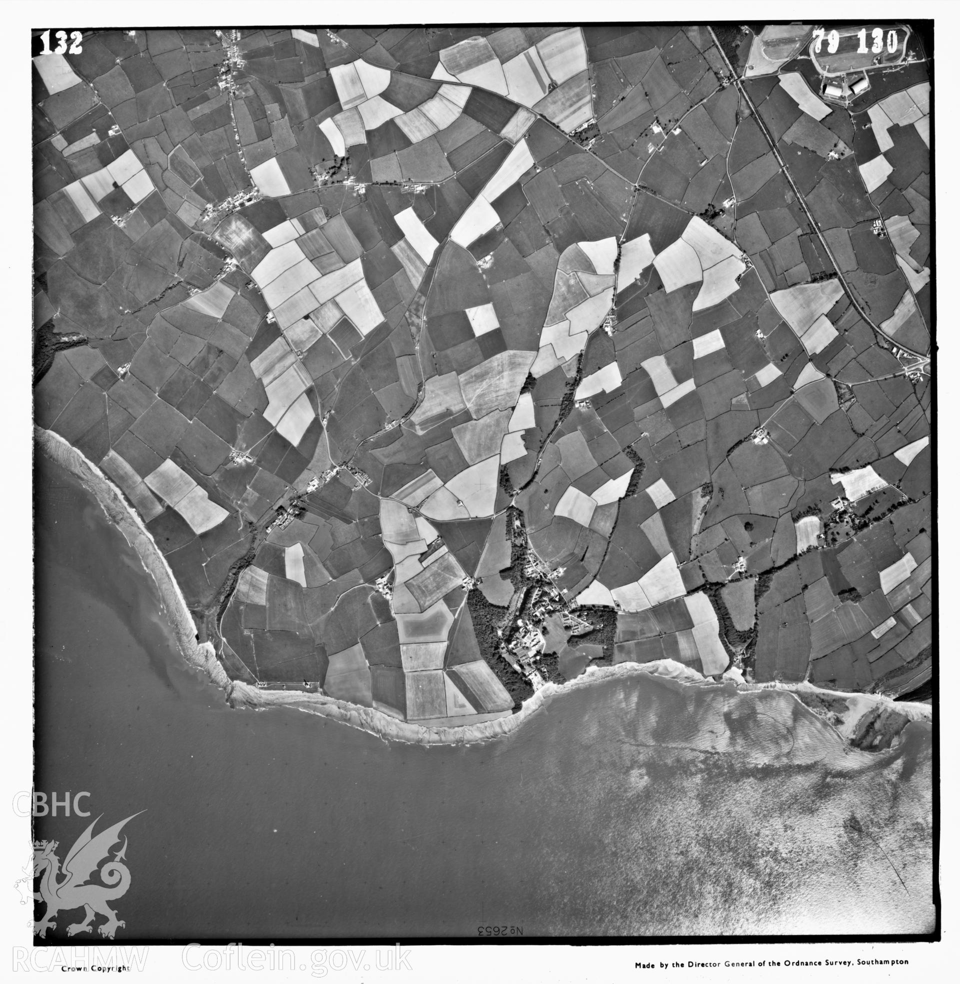 Digitized copy of an aerial photograph showing Marcross Grange area, taken by Ordnance Survey, 1979.