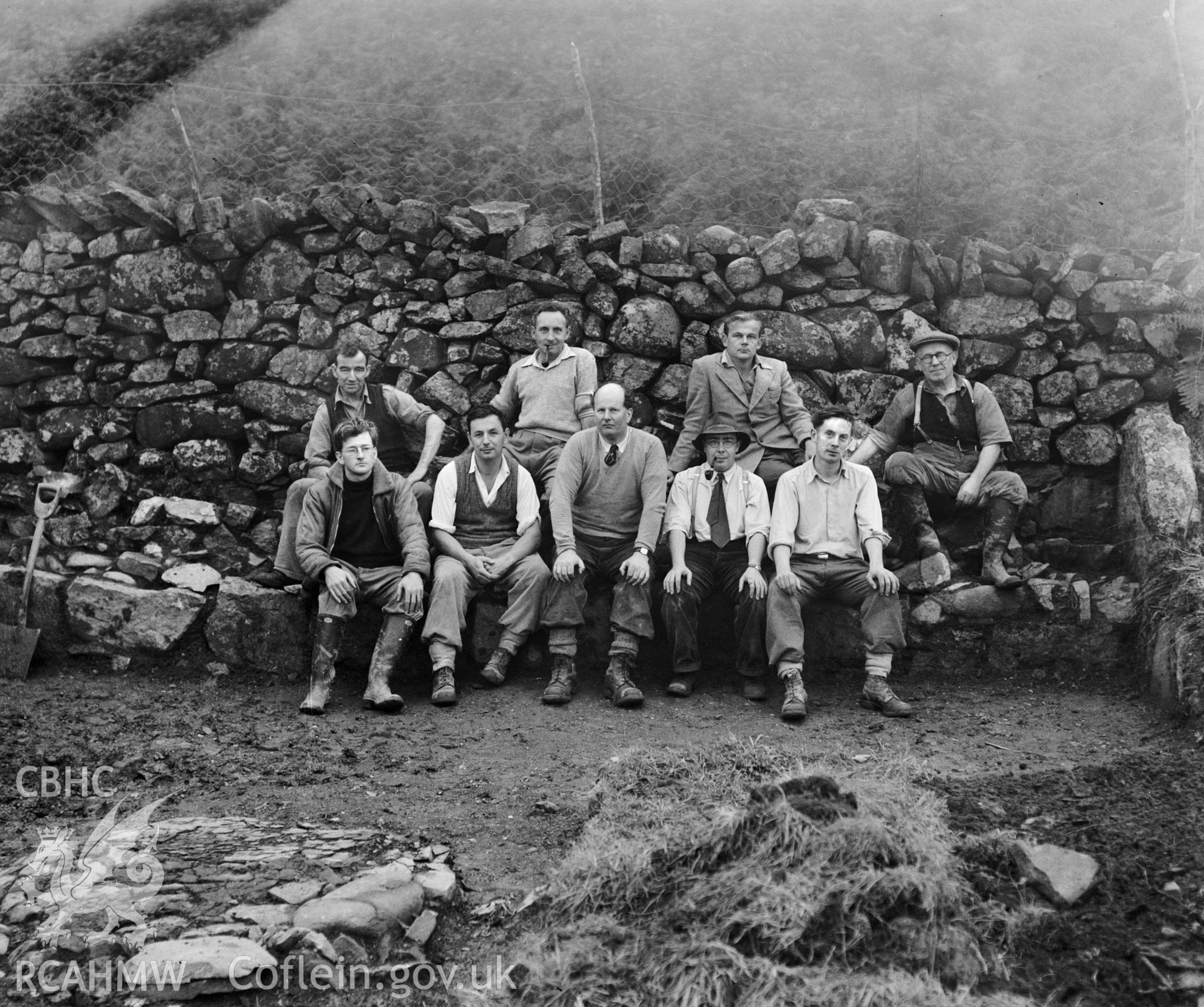 Group portrait of RCAHMW staff at Cefn y Fan excavation.