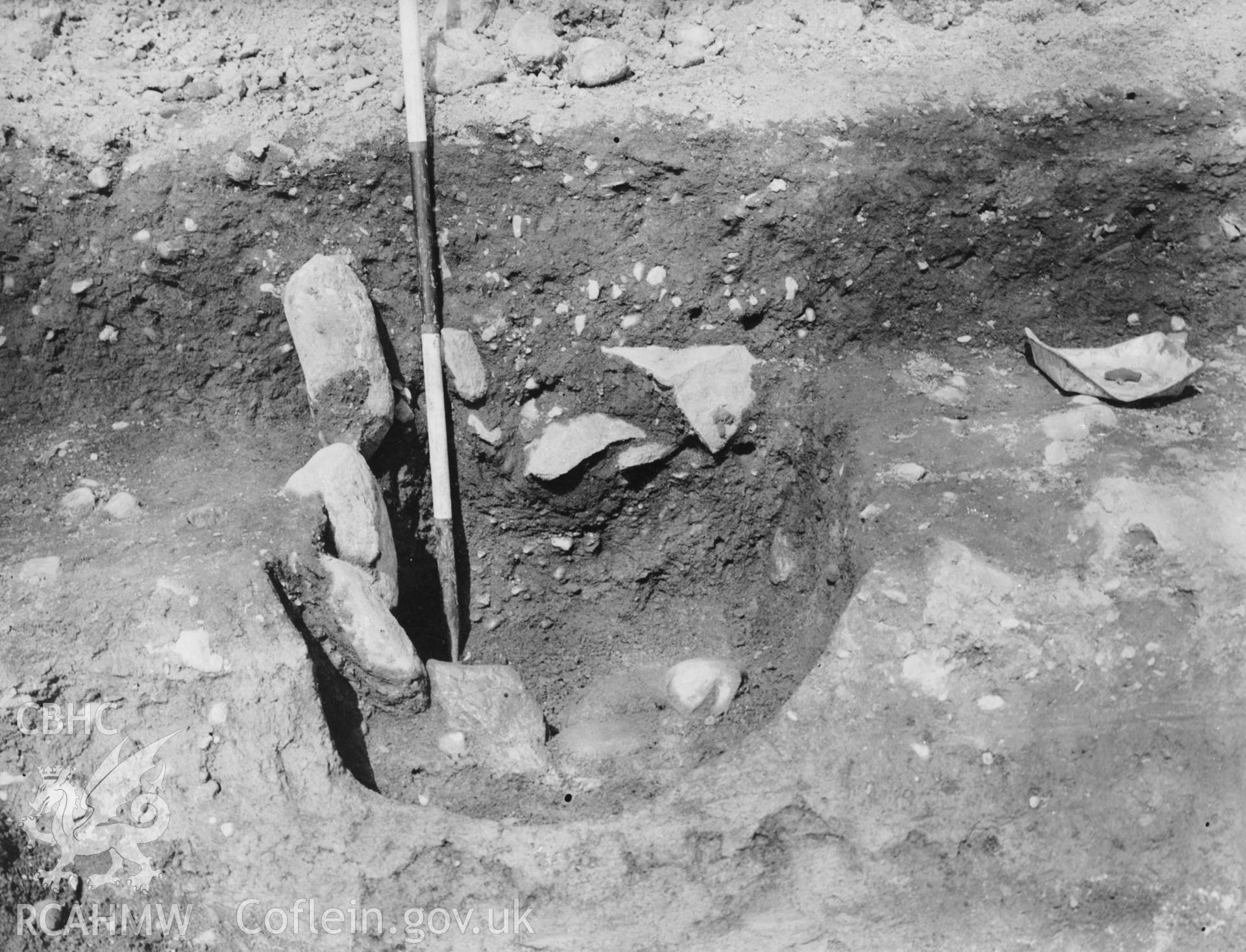 View of excavation works at the Roman Fort and Fortlet at Penllystyn, Bryncir Quarry.