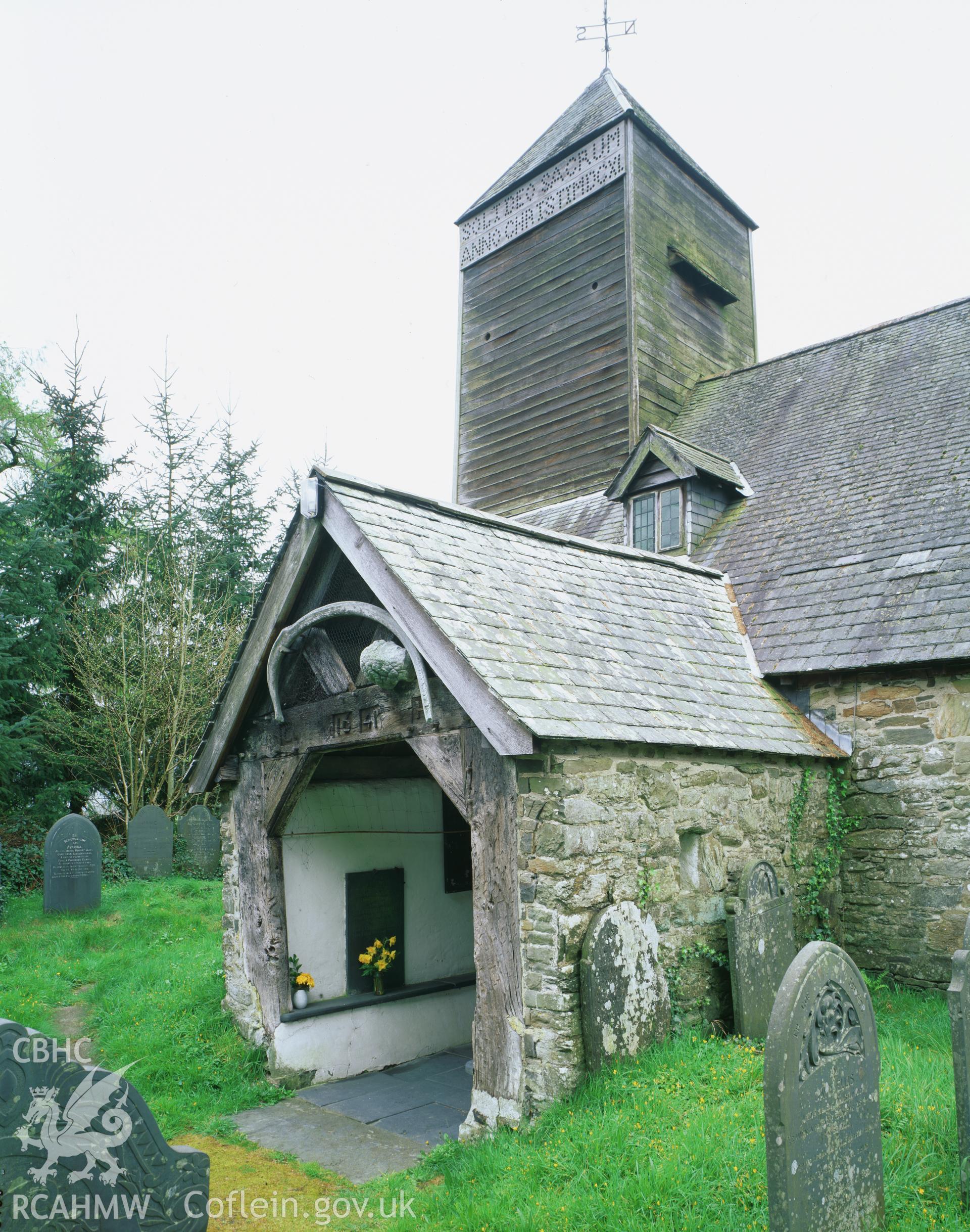 RCAHMW colour transparency showing St Tydecho's Church, Mallwyd, taken by I.N. Wright, 2002